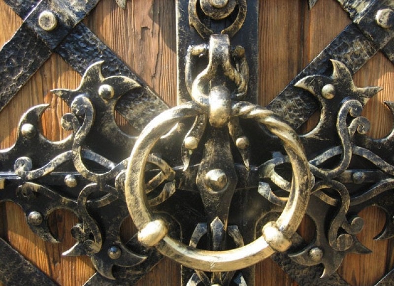 Door knocker, gate knocker, gate, medieval, door pull, renovation, Christmas, birthday, anniversary, door handle, hardware, hinges, fence