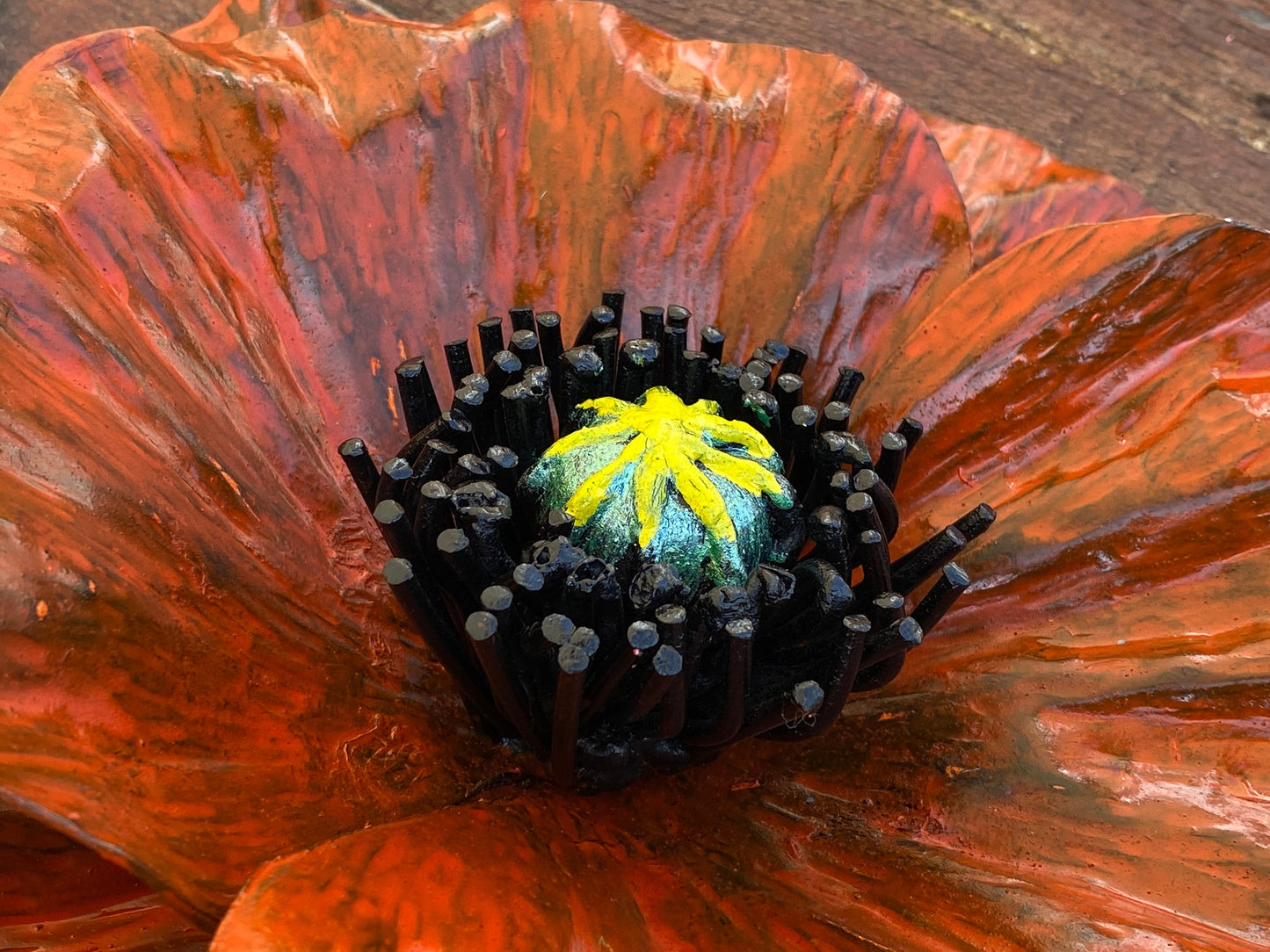 Poppy, artificial flower, bridesmaid, wreath, Christmas, birthday, wedding, anniversary, 6th anniversary, iron anniversary, iron gift, peony