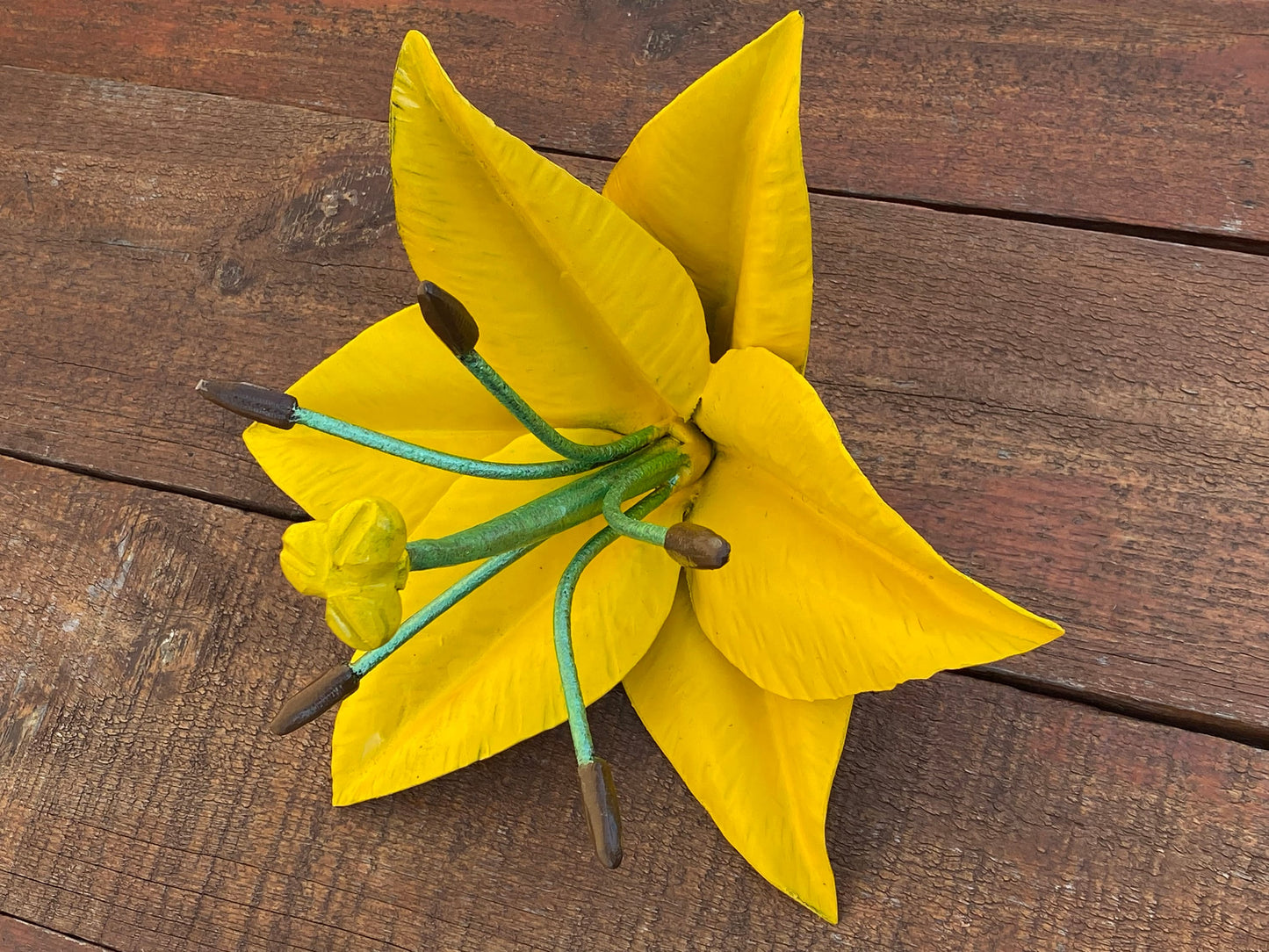 Lily, flower head, bride, hand forged flower, Christmas, Mothers Day, wedding, anniversary, birthday, 11th anniversary, silk flower, party