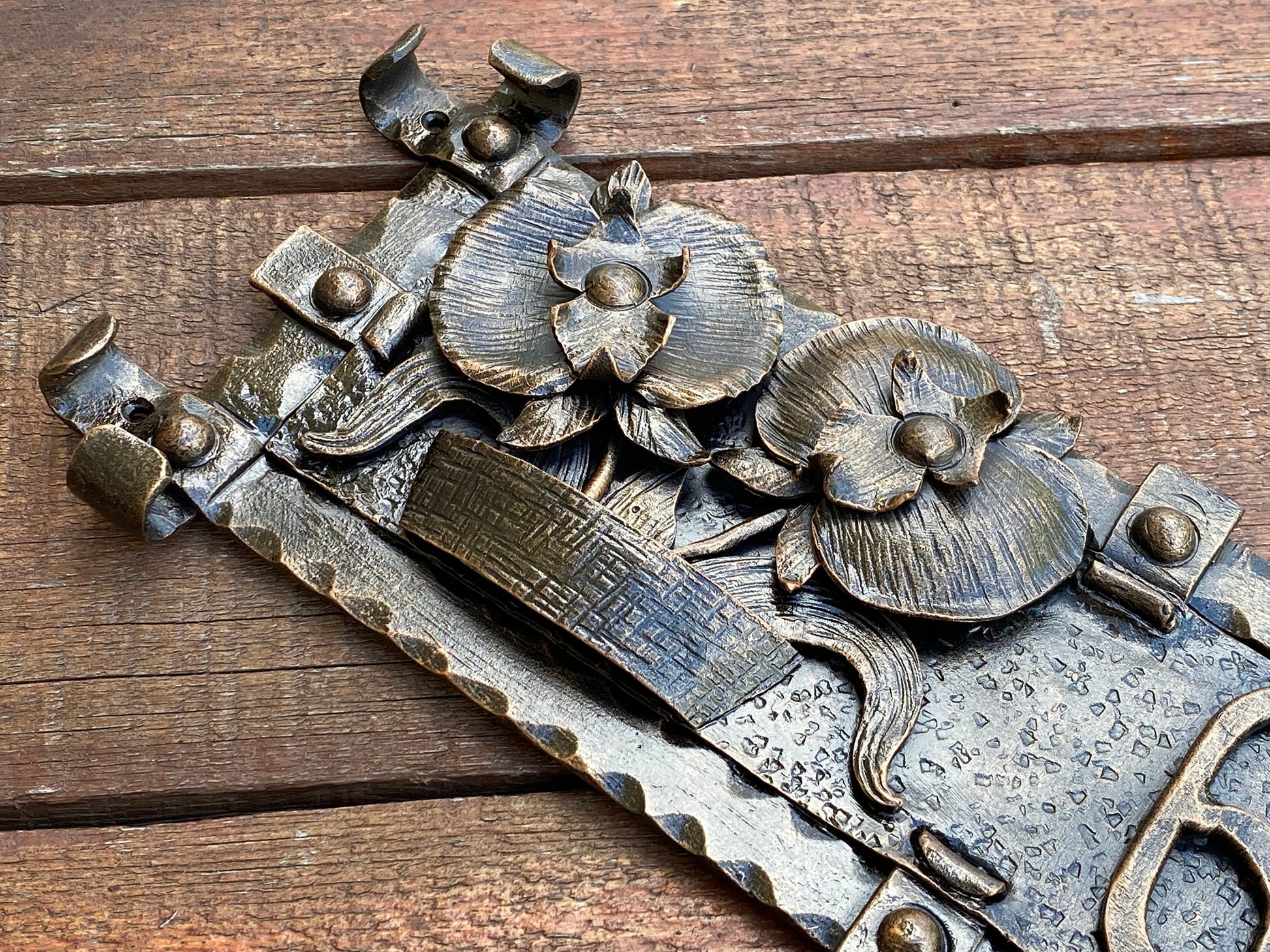 House number plaque, orchid, address sign, house number, address plaque, street name, custom plaque,house number sign,iron gift,flower lover