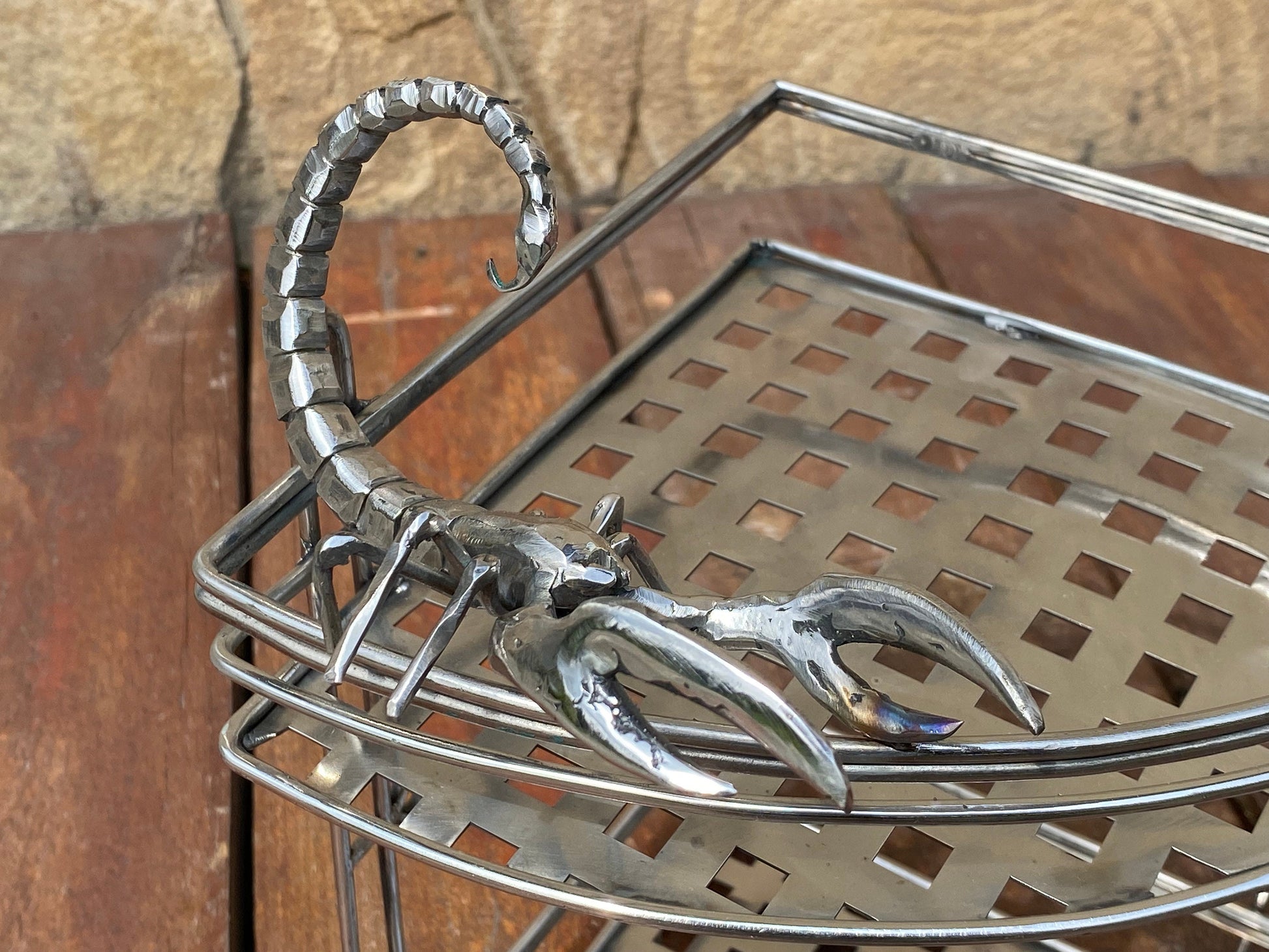 Rack, shelf, bathroom, kitchen, stainless steel, anniversary, birthday, Christmas, Mothers Day, Fathers Day, scorpion, lizard, hanger,holder
