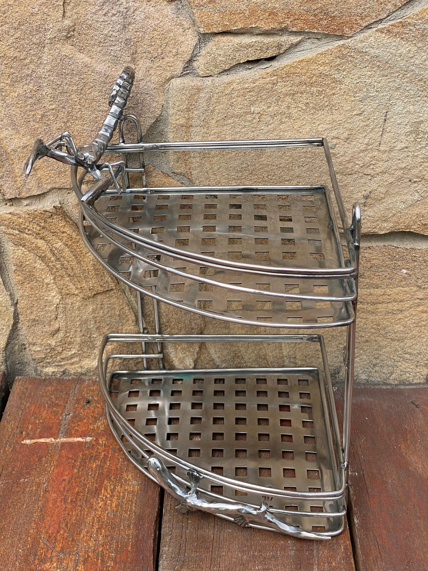 Rack, shelf, bathroom, kitchen, stainless steel, anniversary, birthday, Christmas, Mothers Day, Fathers Day, scorpion, lizard, hanger,holder