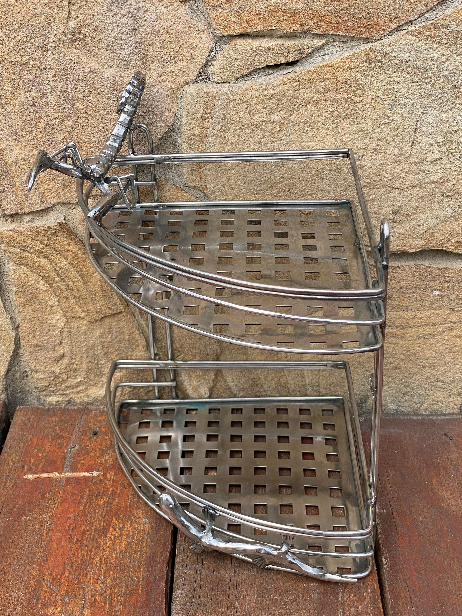 Rack, shelf, bathroom, kitchen, stainless steel, anniversary, birthday, Christmas, Mothers Day, Fathers Day, scorpion, lizard, hanger,holder