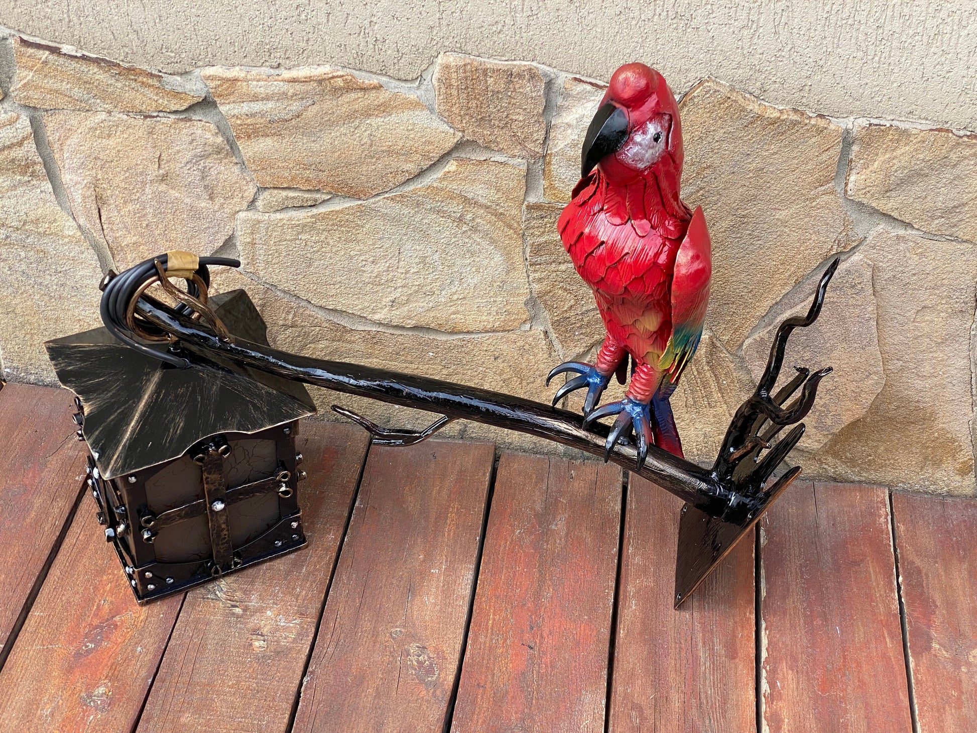 Wall sconce, outdoor sconce, outside sconce, parrot, kids gift, sconce, Christmas, birthday, anniversary, jungle, bird, wedding, engagement