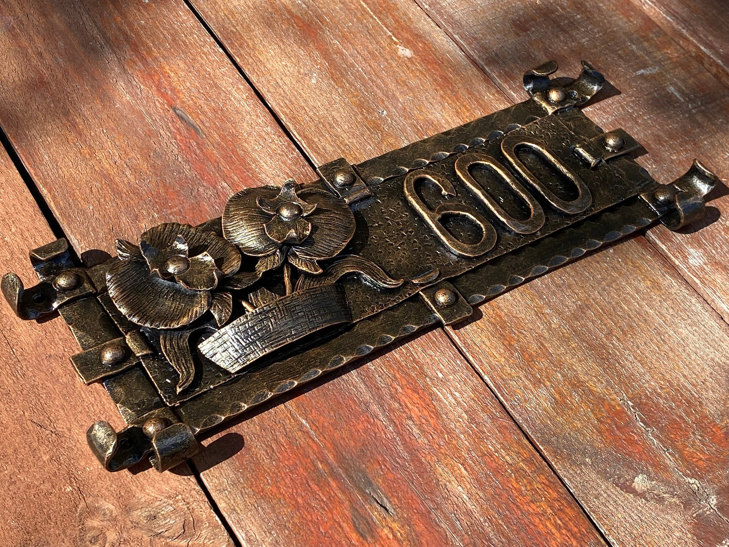 House number plaque, orchid, address sign, house number, address plaque, street name, custom plaque,house number sign,iron gift,flower lover