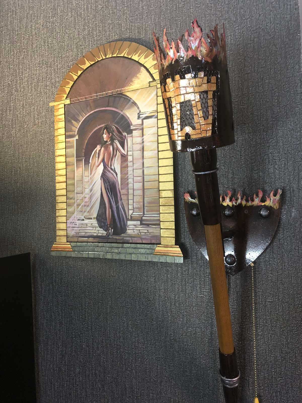 Wall sconce, torch, sword, axe, tower, viking, rustic lantern, renovation, porch lamp, torch lamp, castle decor, medieval castle,Middle Ages