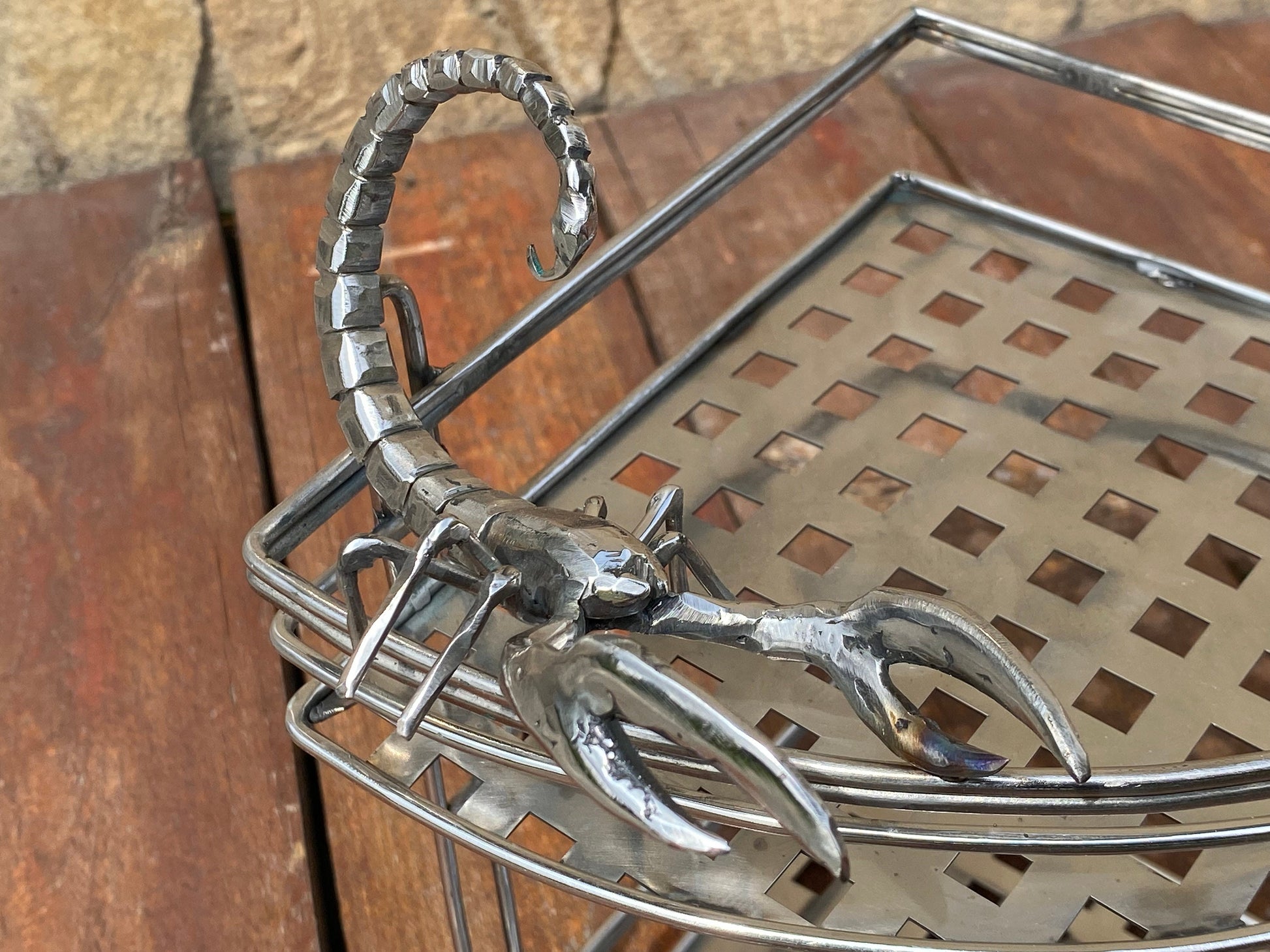 Rack, shelf, bathroom, kitchen, stainless steel, anniversary, birthday, Christmas, Mothers Day, Fathers Day, scorpion, lizard, hanger,holder