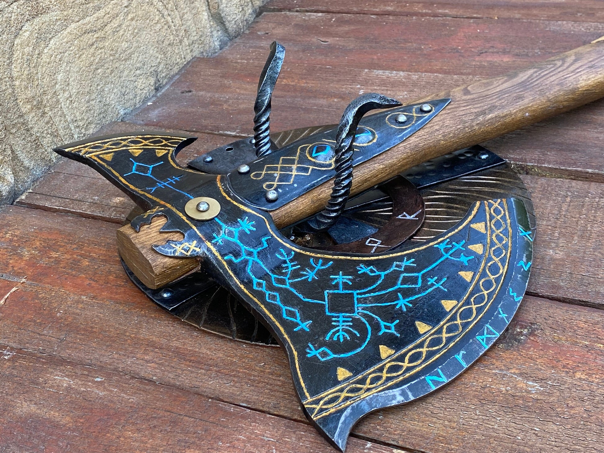 Kratos axe, Kratos, God of War, cosplay axe, cosplay, gamer gift, video game, viking axe, runic axe, Father, birthday,Christmas,anniversary