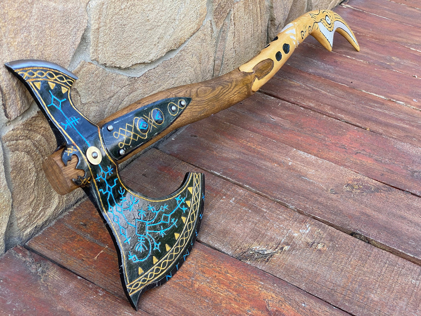 Kratos axe, Kratos, God of War, cosplay axe, cosplay, gamer gift, video game, viking axe, runic axe, Father, birthday,Christmas,anniversary