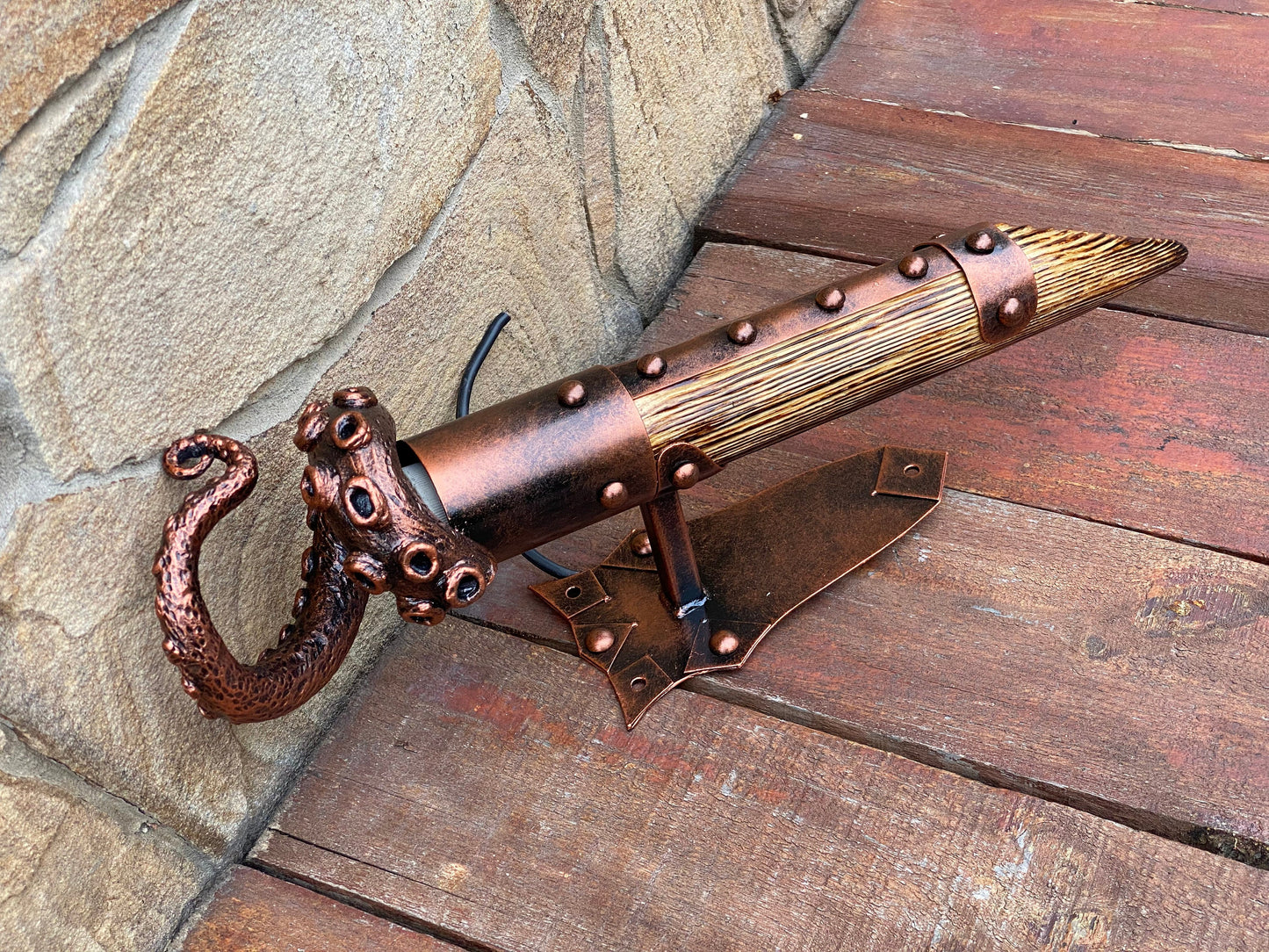 Wall sconce, tentacle, octopus, ocean theme, wedding, coastal decor, medieval, sconce, torch, castle, Christmas, birthday, anniversary, lamp