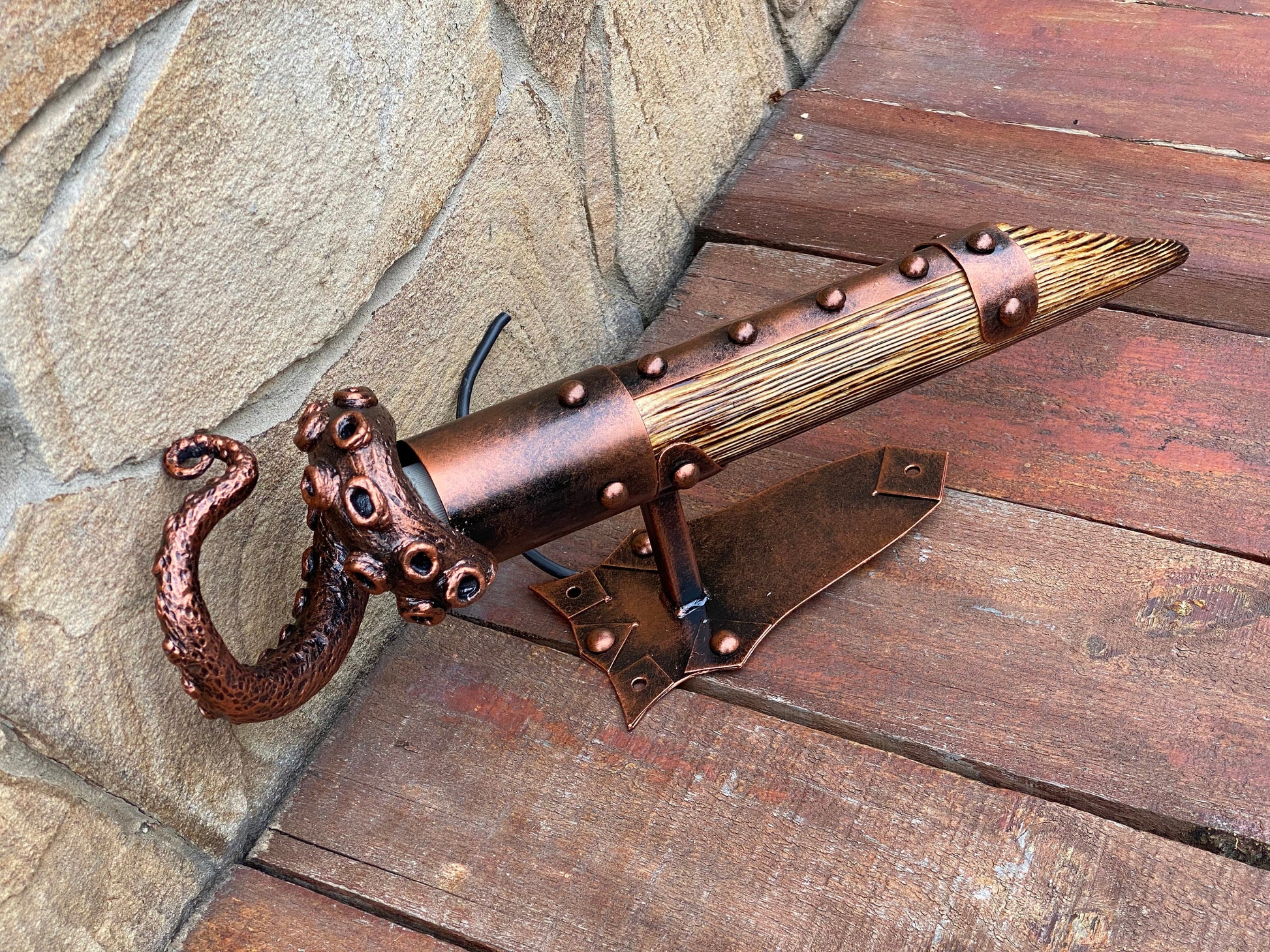 Wall sconce, tentacle, octopus, ocean theme, wedding, coastal decor, medieval, sconce, torch, castle, Christmas, birthday, anniversary, lamp