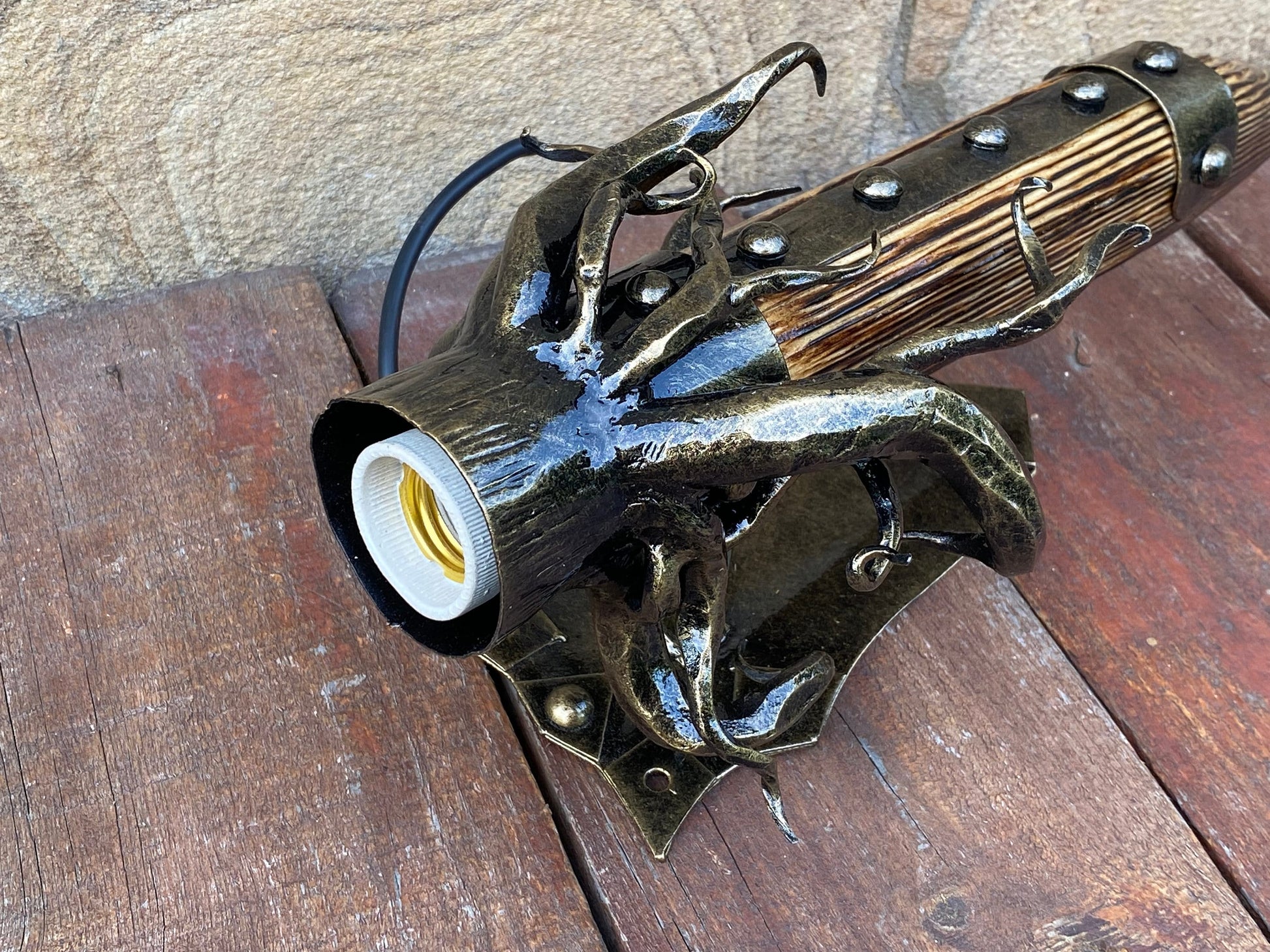 Wall sconce, root, lantern, medieval, forest, sconce, torch, castle, medieval light, Christmas, birthday, anniversary, renovation, lighting