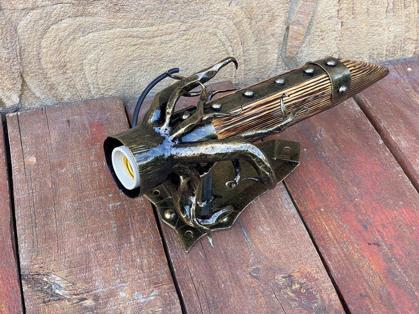 Wall sconce, root, lantern, medieval, forest, sconce, torch, castle, medieval light, Christmas, birthday, anniversary, renovation, lighting