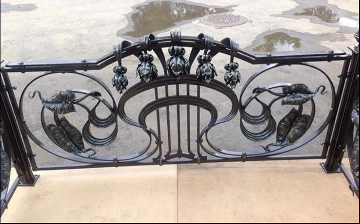 Stair railing, floral decor, balcony, firelace screen, railing, garden, yard, handrail, wedding, terrace, Christmas, birthday, banister