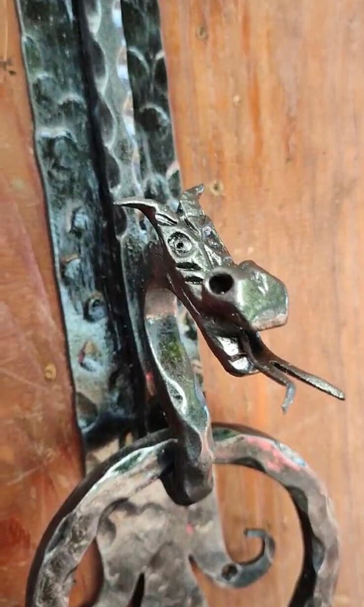 Door knocker, dragon, 6th anniversary, medieval, viking, midcentury, antique, door handle, renovation, barn, Christmas, birthday,anniversary