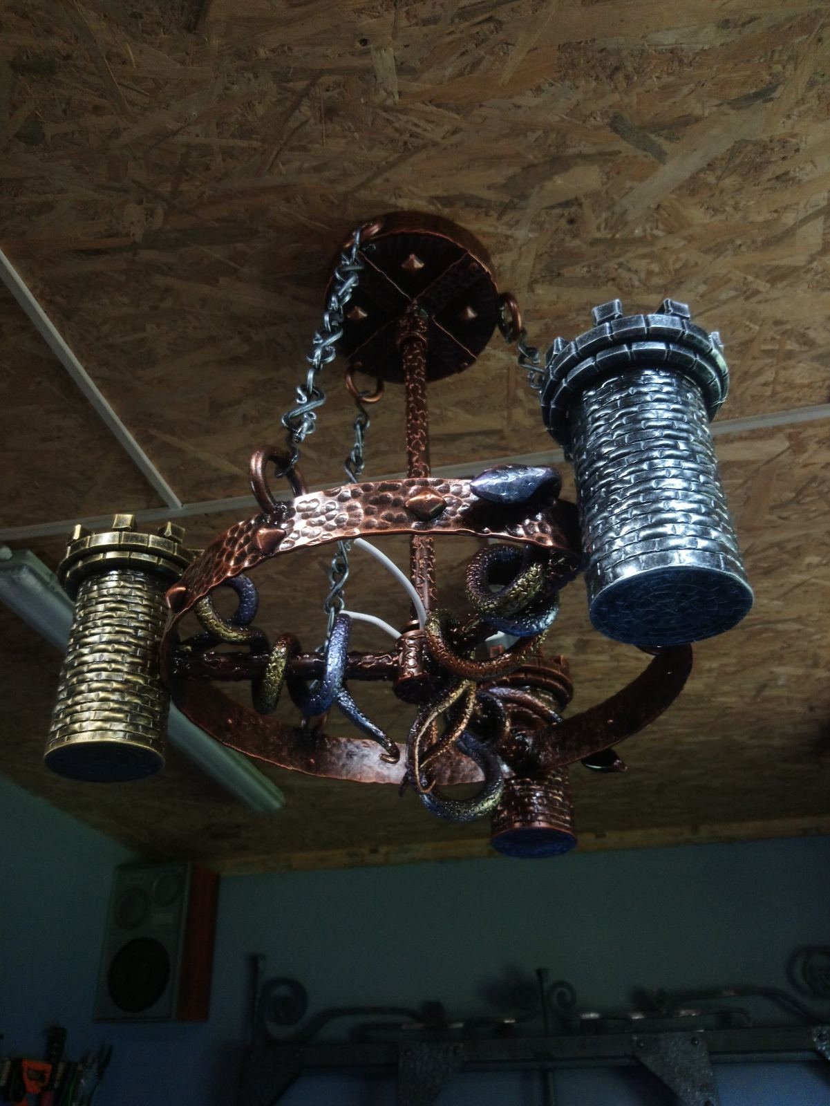 Chandelier, medieval, ceiling lamp, wall sconce, castle, sconce, snake, renovation, Christmas, anniversary, birthday, antique, viking,knight