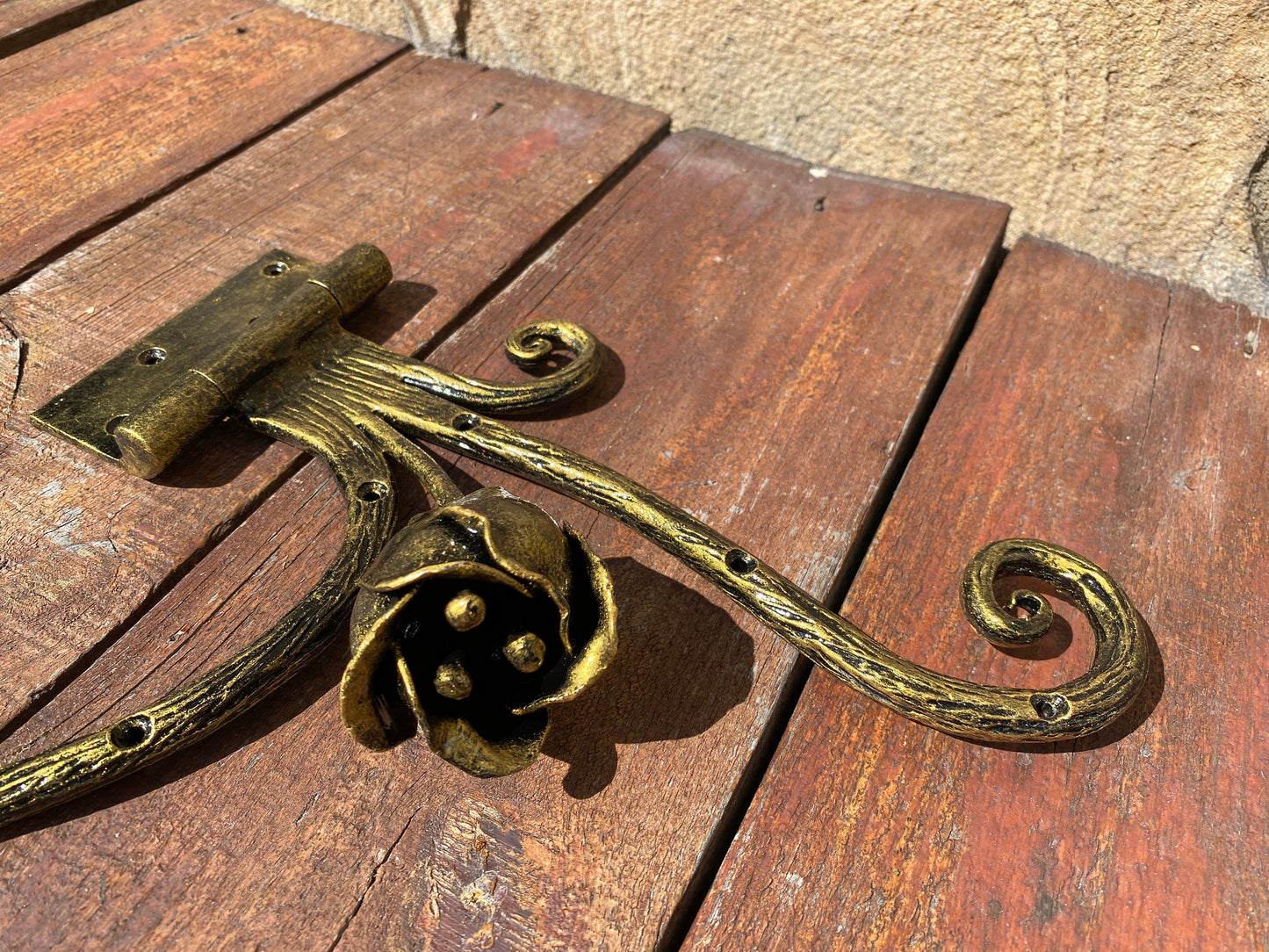Strap hinges, flower, renovation, door, door hinge, Middle Ages, birthday, anniversary, gate, wicket, garden, hinge, hardware, door handle