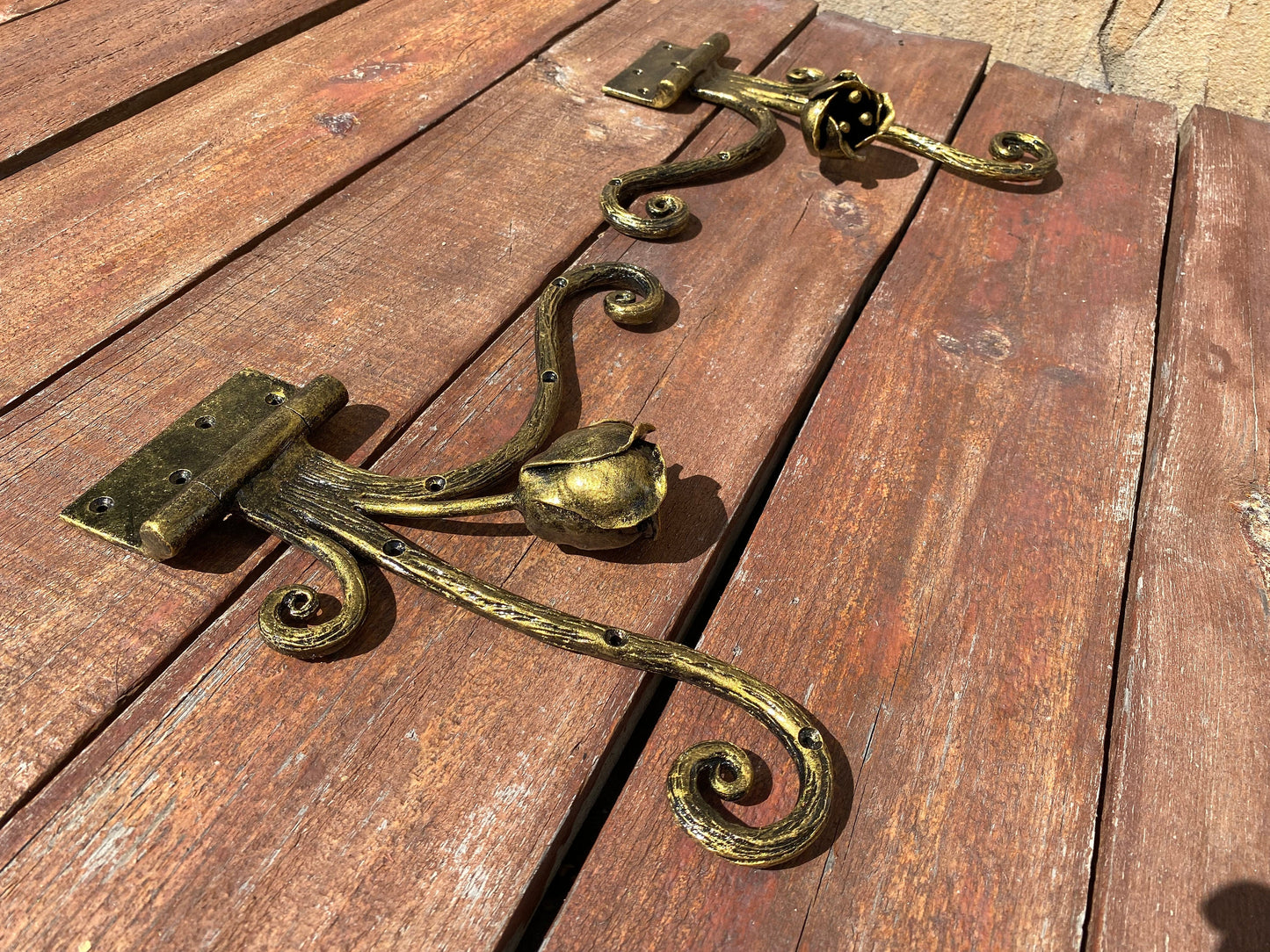 Strap hinges, flower, renovation, door, door hinge, Middle Ages, birthday, anniversary, gate, wicket, garden, hinge, hardware, door handle