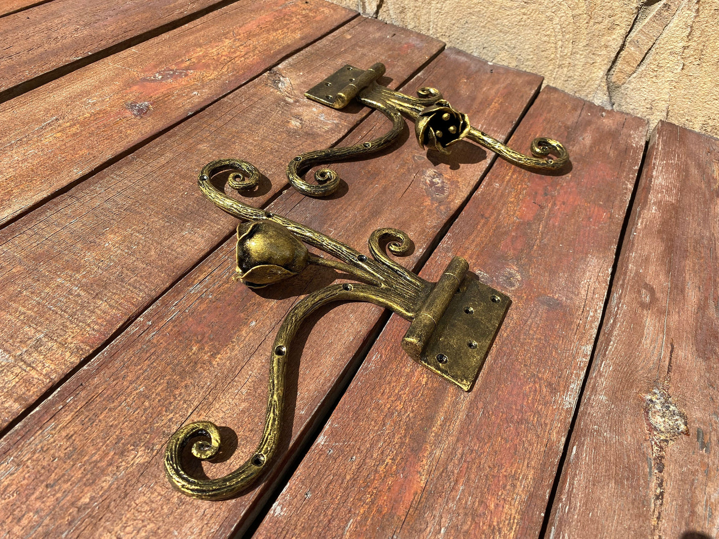 Strap hinges, flower, renovation, door, door hinge, Middle Ages, birthday, anniversary, gate, wicket, garden, hinge, hardware, door handle