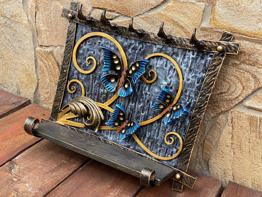 Wall key holder, Christmas, hook, shelf, rack, key holder, entryway, hallway, butterfly, rustic, birthday, anniversary,Mothers Day,dragonfly