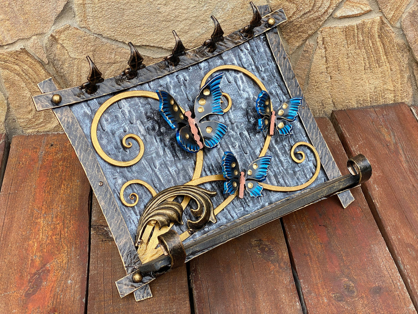 Wall key holder, Christmas, hook, shelf, rack, key holder, entryway, hallway, butterfly, rustic, birthday, anniversary,Mothers Day,dragonfly