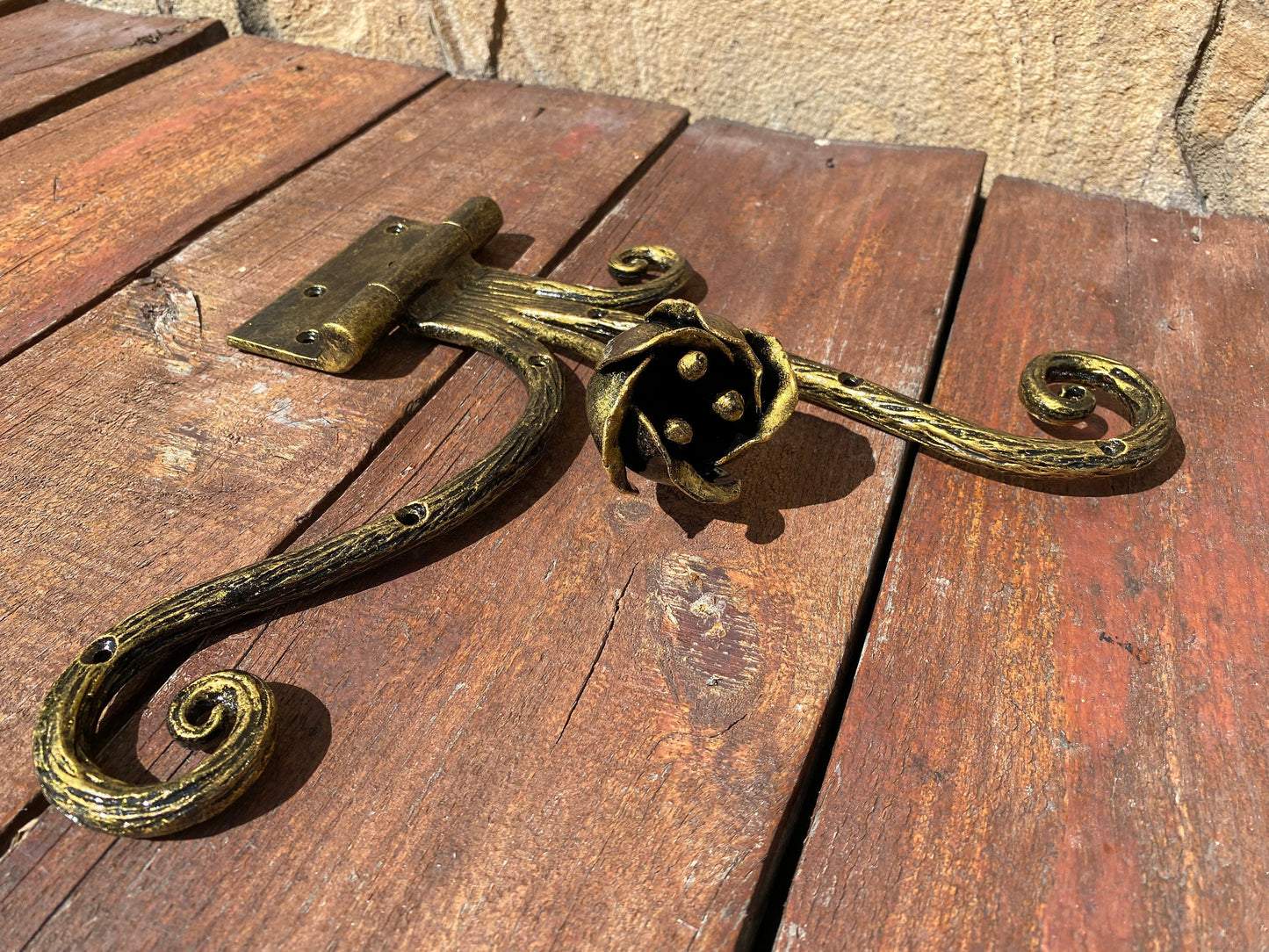 Strap hinges, flower, renovation, door, door hinge, Middle Ages, birthday, anniversary, gate, wicket, garden, hinge, hardware, door handle
