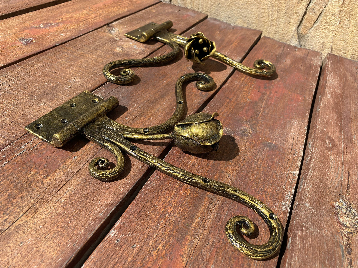 Strap hinges, flower, renovation, door, door hinge, Middle Ages, birthday, anniversary, gate, wicket, garden, hinge, hardware, door handle