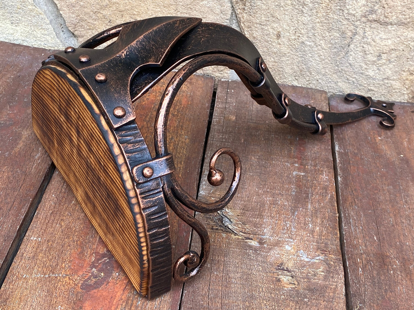 Flower pot holder, book stand, key holder, lamp stand, hook, wall sconce, medieval, shelf, rack, birthday, anniversary, viking, midcentury