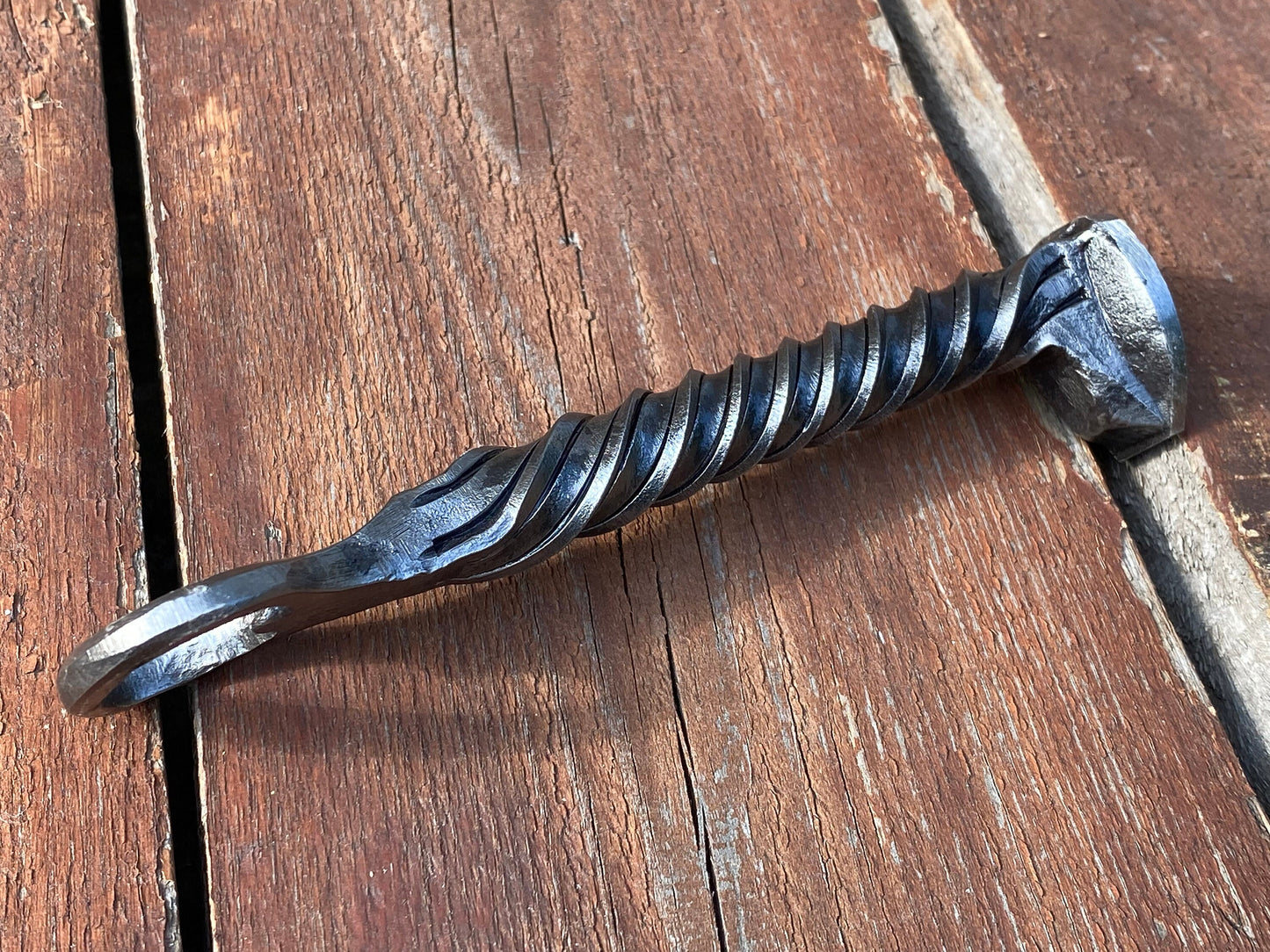 Iron anniversary, railroad spike, bottle opener, industrial, beer bottle opener, birthday, anniversary, daddy, wedding, groomsmen, corkscrew