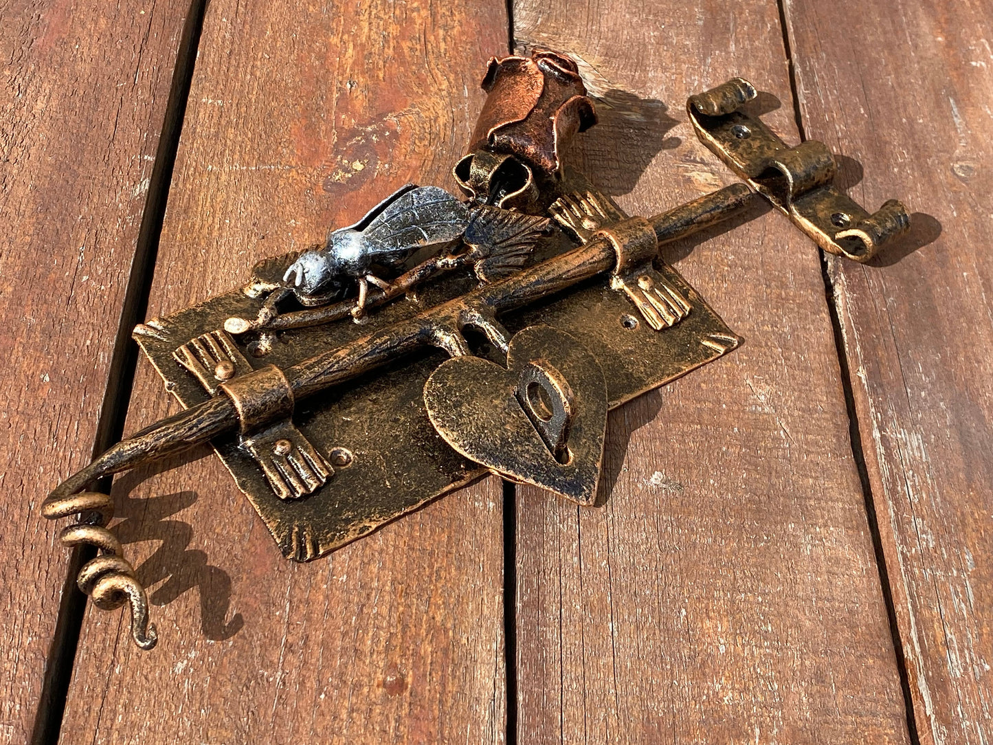 Latch, door latch, rose, flower, wild nature, birthday, door handle, gate latch, gate, lock, Christmas, yard, turn drop bar latch, garden