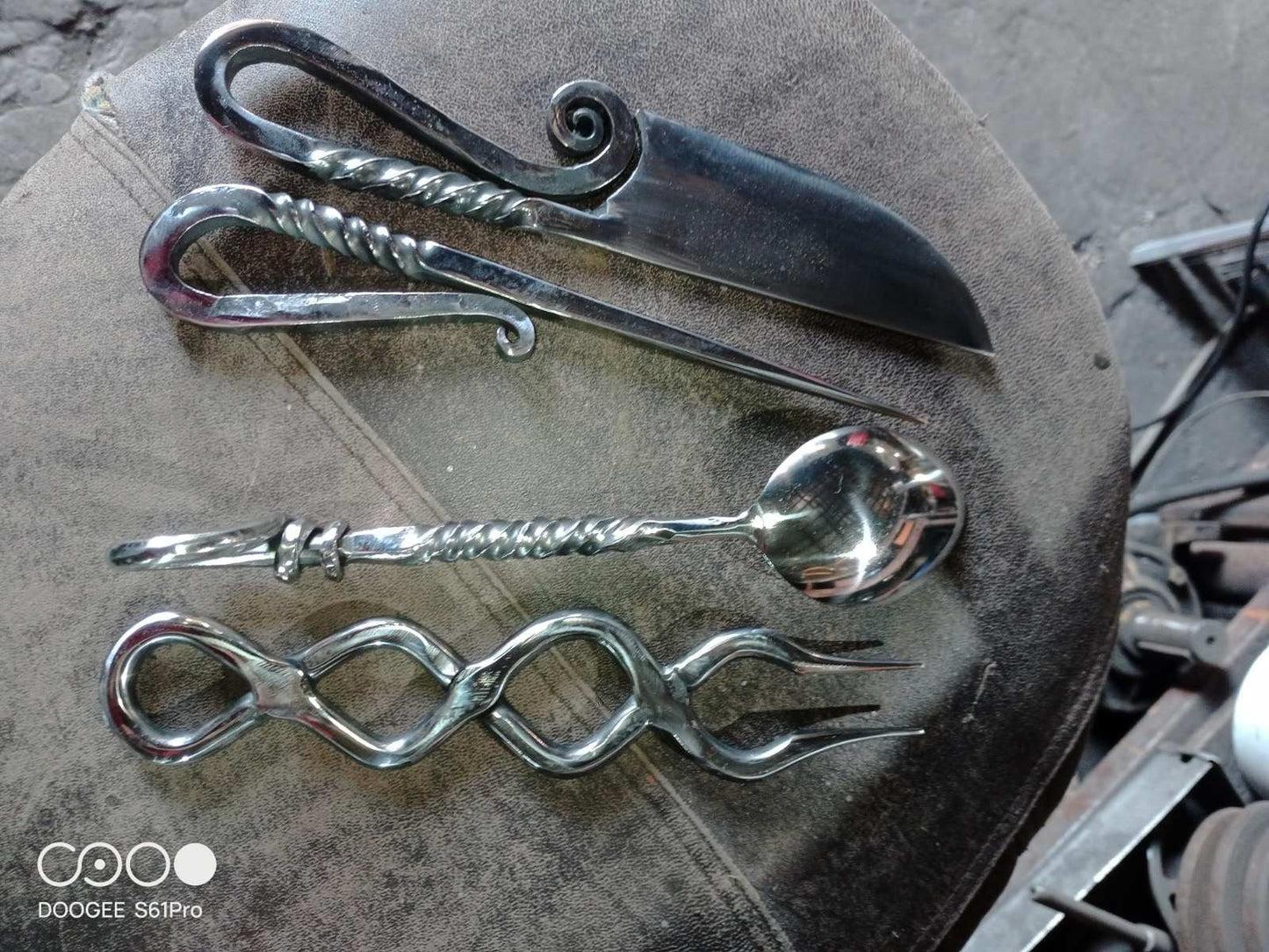 Stainless steel, flatware, kitchen gift, cutlery, skewer, BBQ fork, fork, spoon, knife, medieval, steel gift,camping,travelers gift,birthday