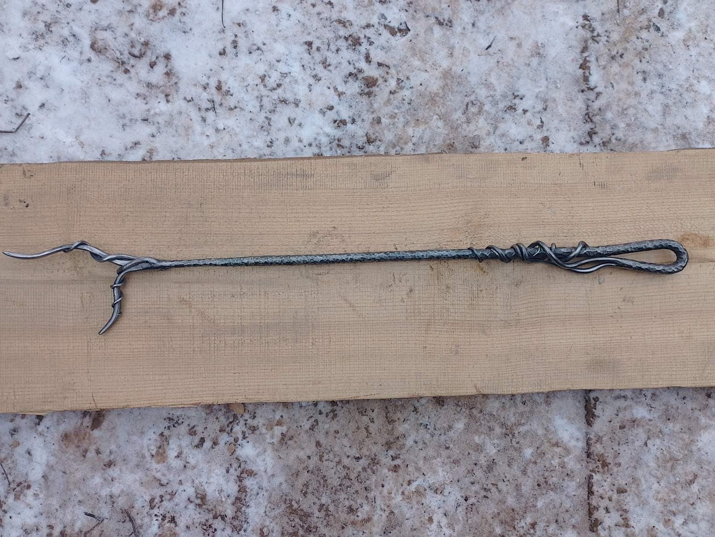 Fire poker, wall hook, fireplace, hook, gift for dad, firewood holder, fire pit, iron gift, 6th anniversary, birthday, Christmas,Fathers Day