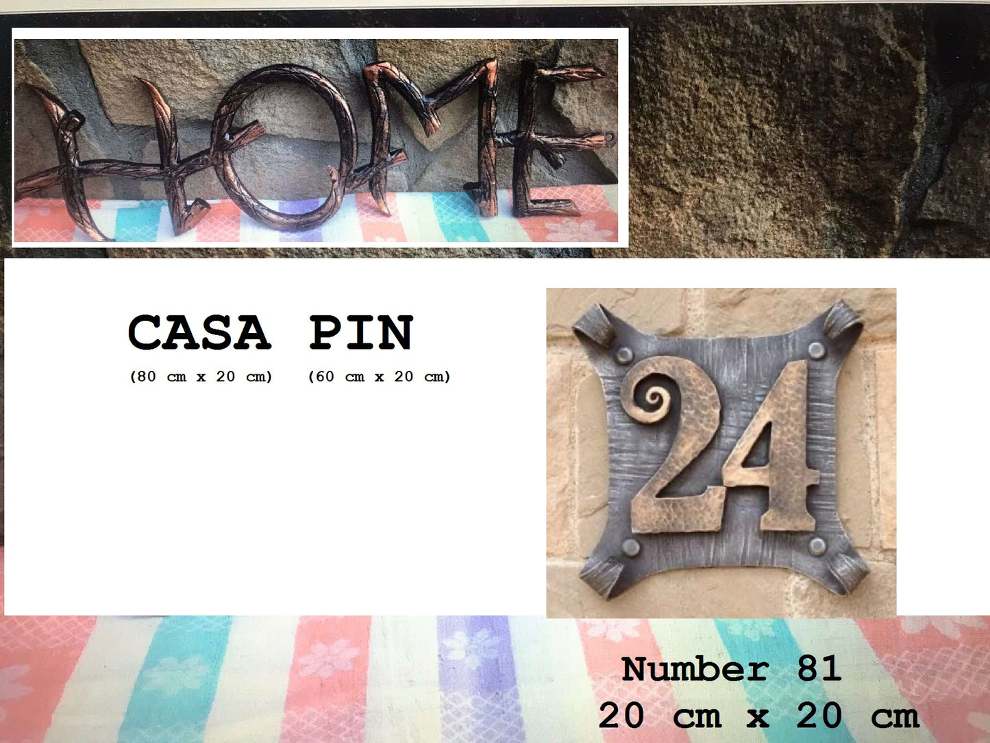 Custom listing for Jeaus Pineda: house number plaque, 2 words