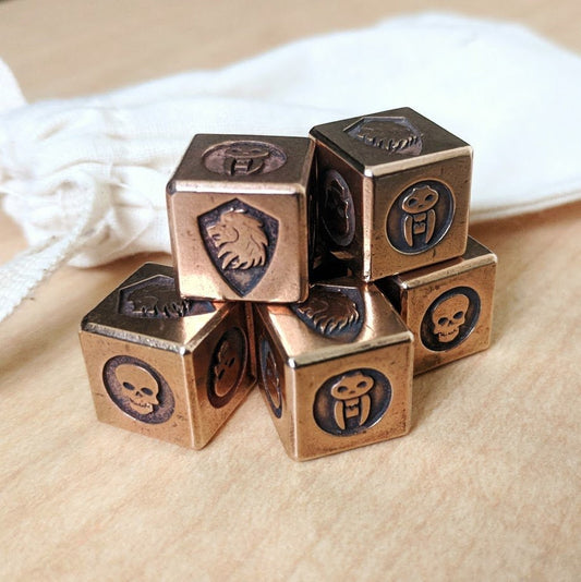 Custom listing for Aurelien: 10 copper dices with engraving