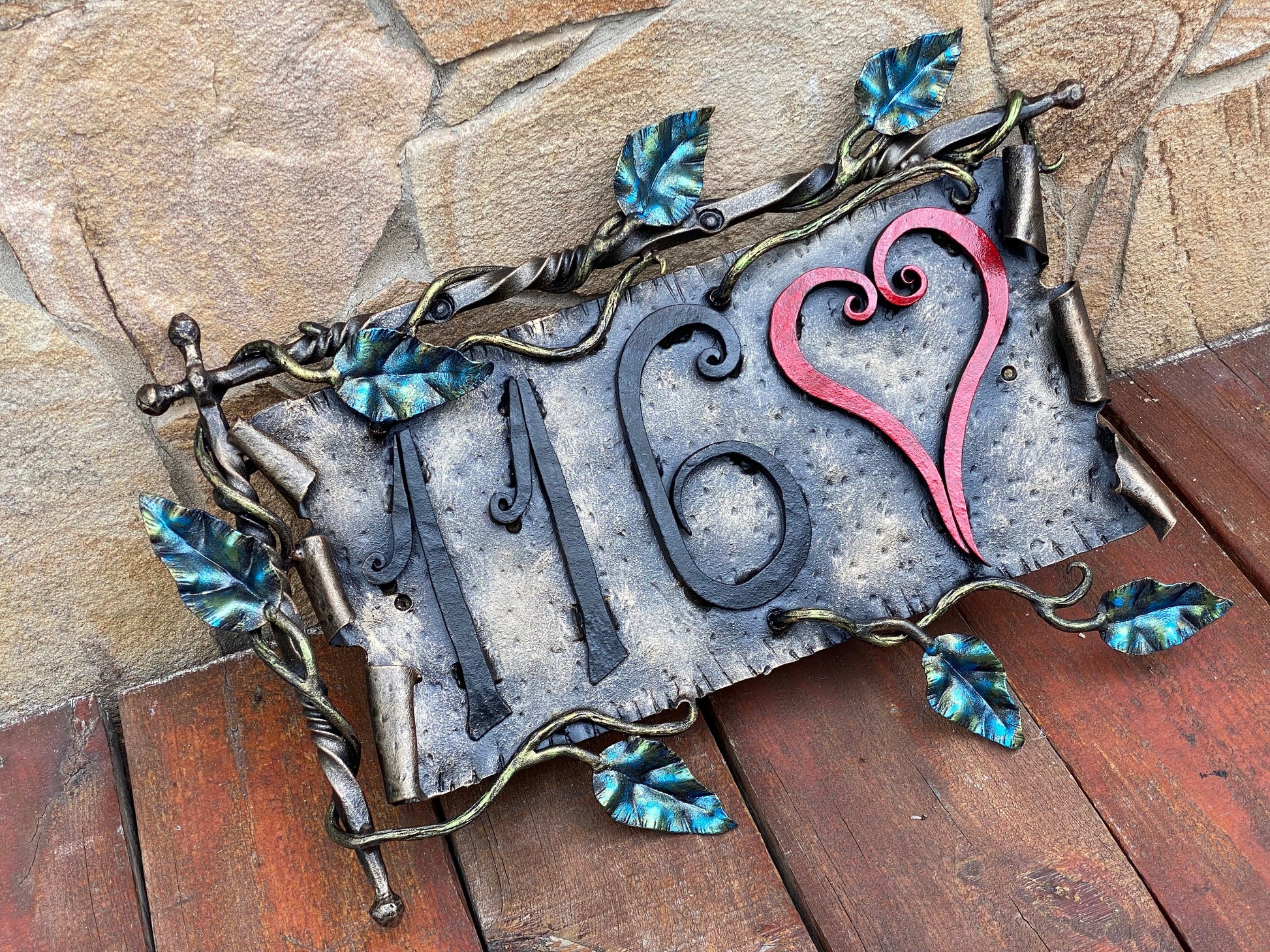 House number sign, house number, love gift, wedding gift, newlywed, heart, 6th anniversary, birthday, groomsman, bridesmaid,love sign,garden