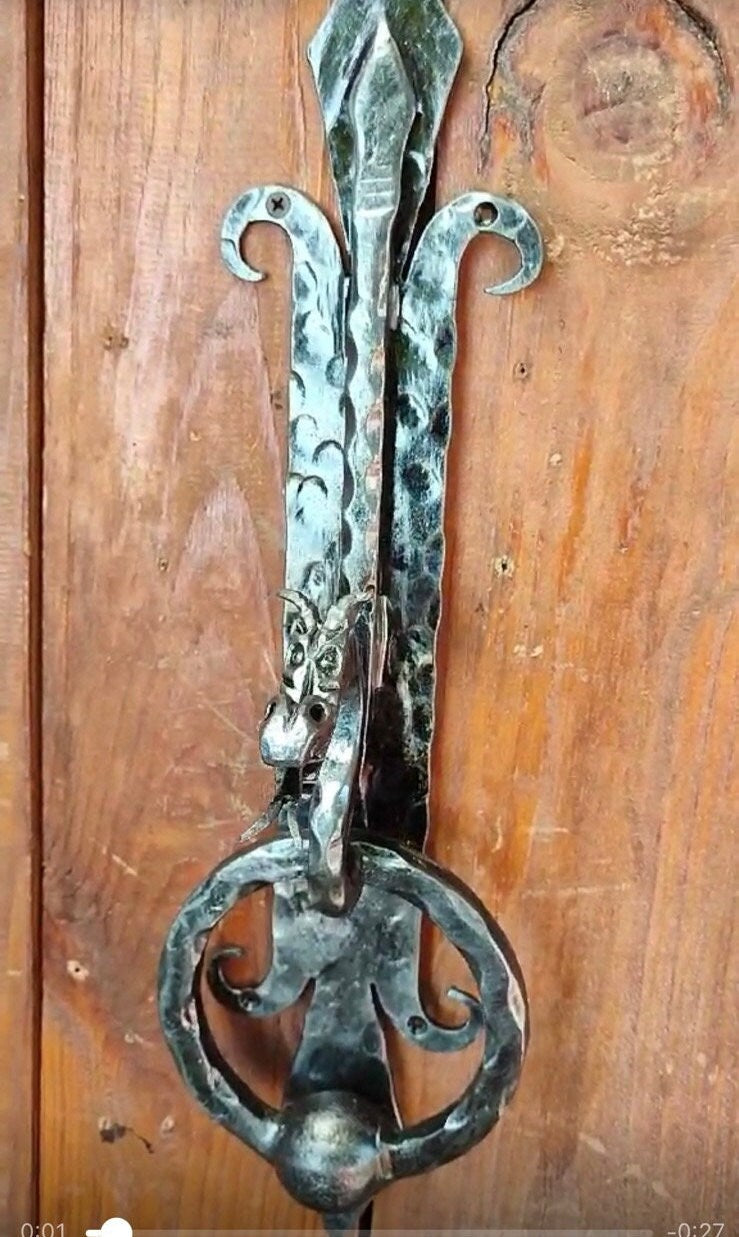 Door knocker, dragon, 6th anniversary, medieval, viking, midcentury, a –  ForgedCommodities