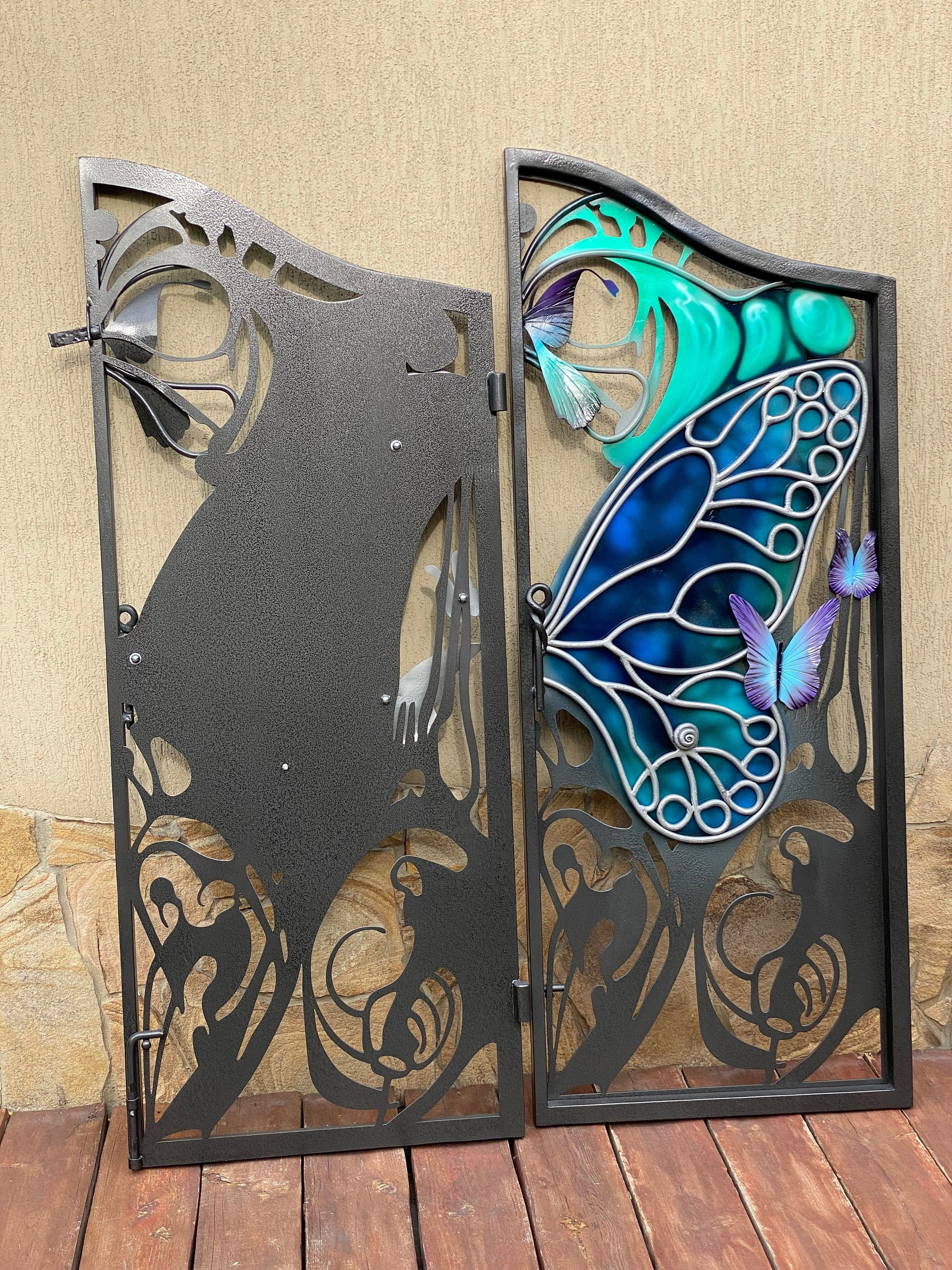 Fairy gate, gate, garden gate, fairy, fantasy, magic, butterfly, terrace, balcony, window, fence, railing, Christmas, anniversary, birthday