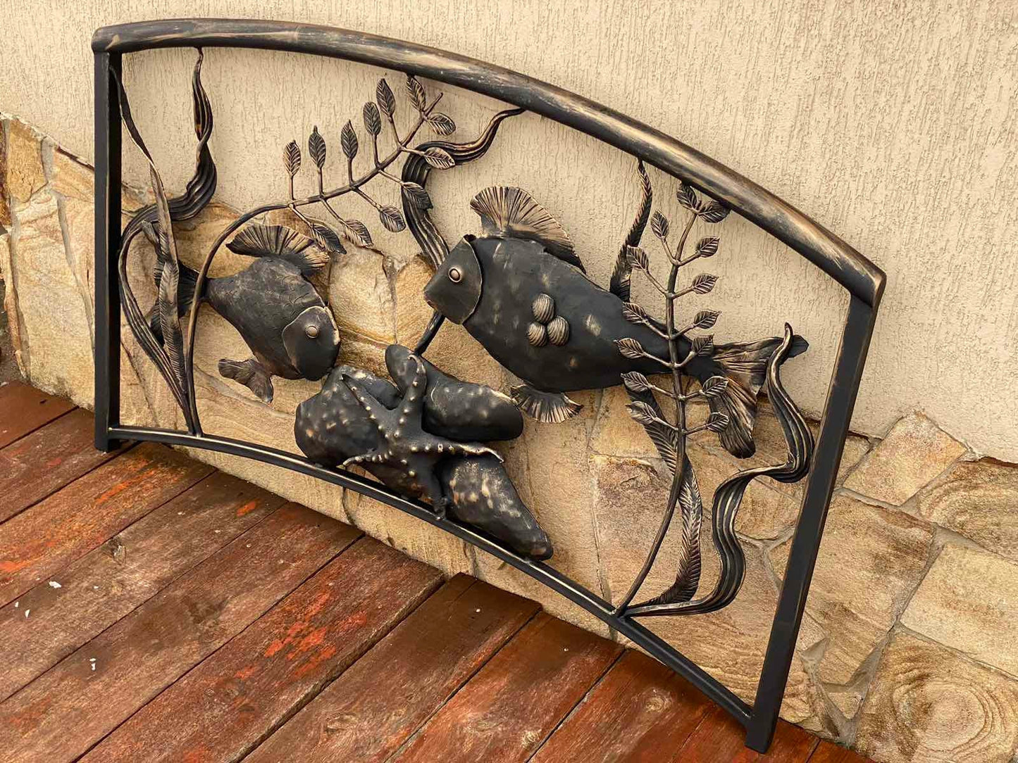 Balcony railing, fireplace screen, garden, stair railing, railing, terrace, renovation, balcony, Christmas, fish decor, ocean, beach decor