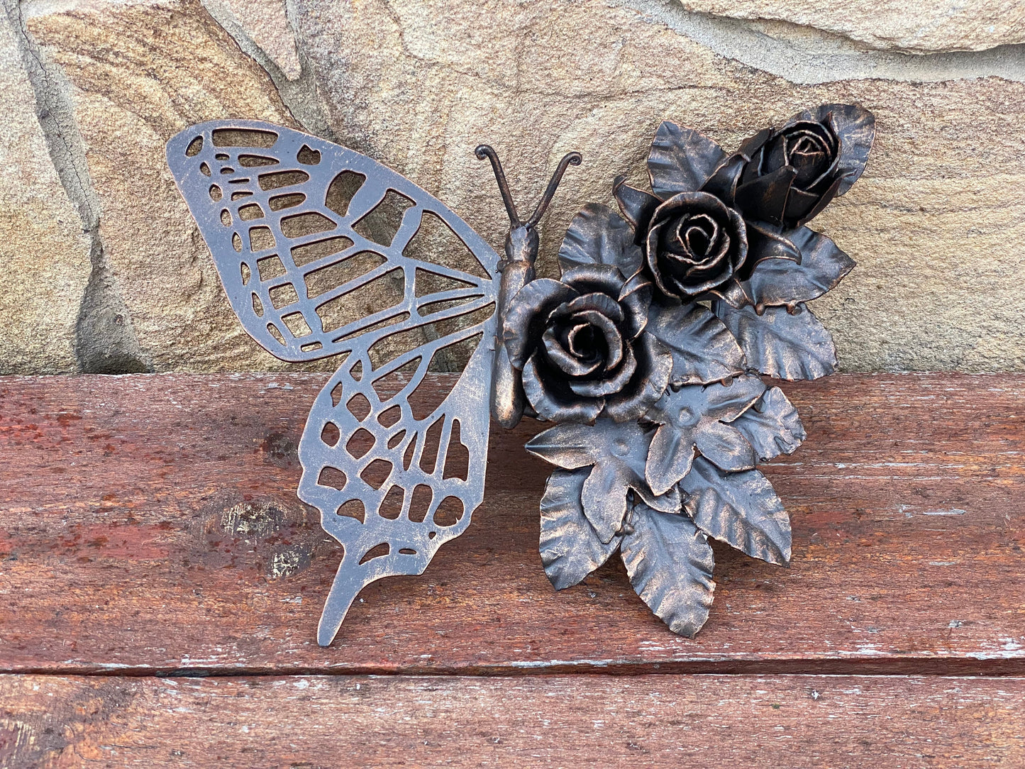 Door handle, door pull, butterfly, rose, garden, forest, wild nature, gate, Mothers Day, Christmas, hinges, hardware, birthday, anniversary