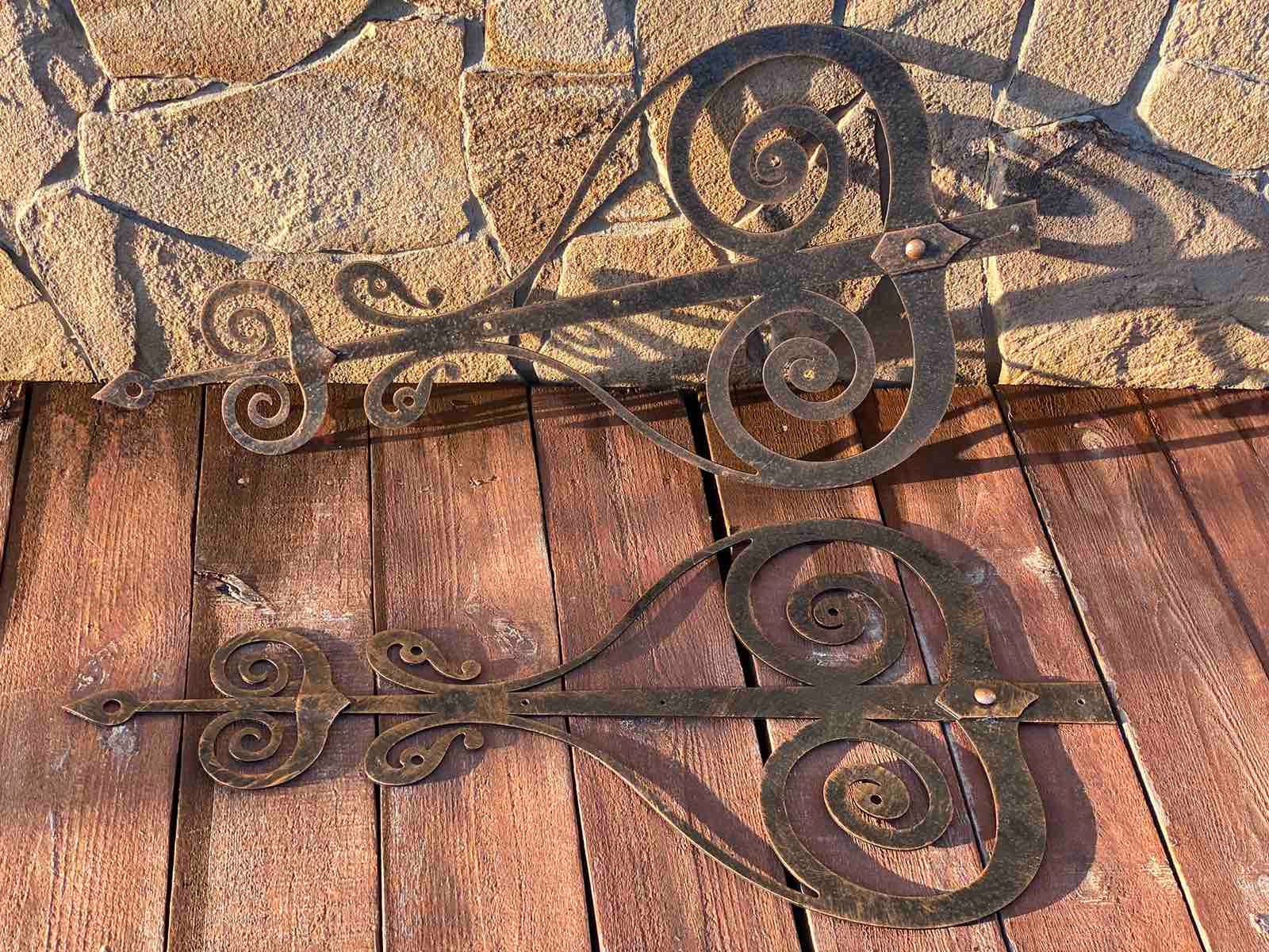 Hinges, strap hinge, Christmas, gate hinges, door hinges, vintage, rustic, renovation, barn hinges, antique hinges, medieval, viking decor