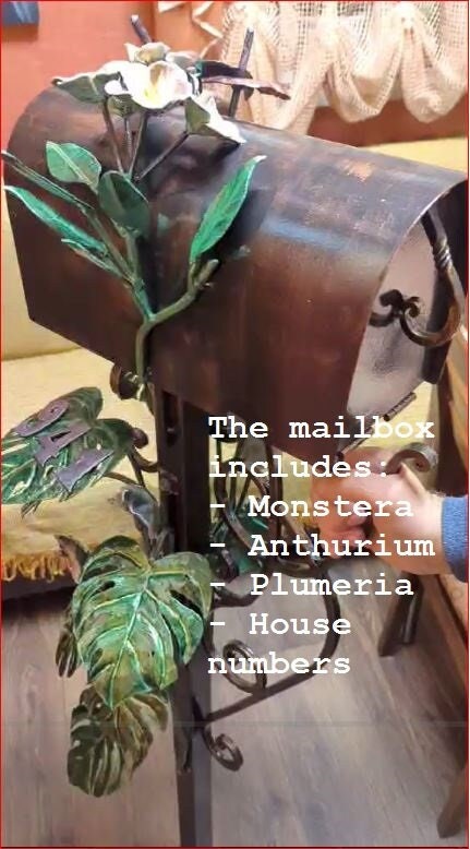 Mailbox, jungle, tropics, mail box, flower lover, gift for mom, monstera, plant decor, wedding, birthday, engagement, anniversary,renovation