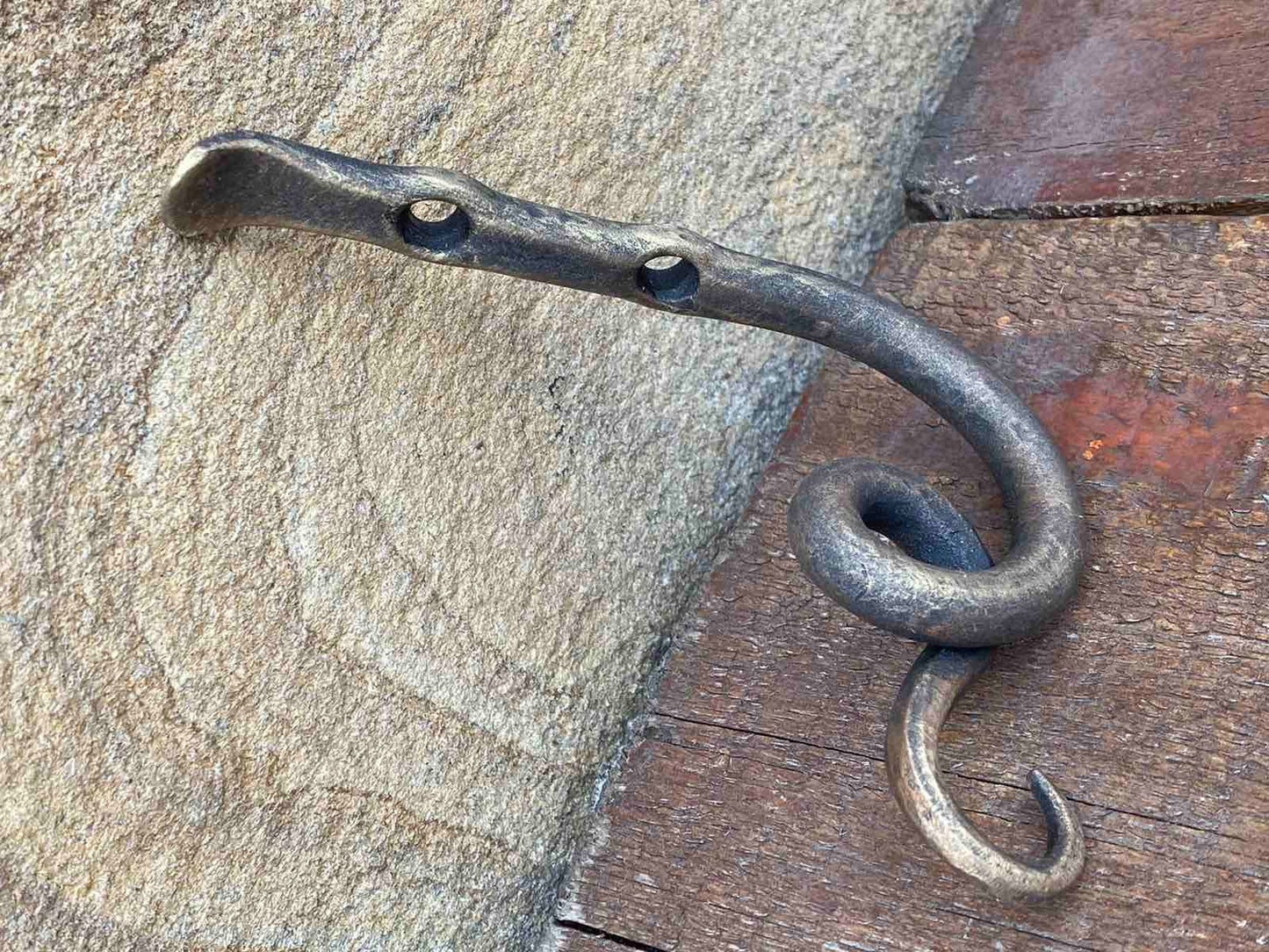 Hook, wall hook, key hook, blacksmith, hand forged, plant pot hook, basket hook, key holder, bathroom, hardware, garden, kitchen,dads gift