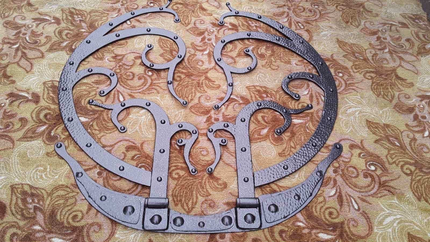 Strap hinges, gnome door, hinge, elf, medieval hinges, door hinges, gate hinges, door hardware, renovation, anniversary, Christmas, birthday