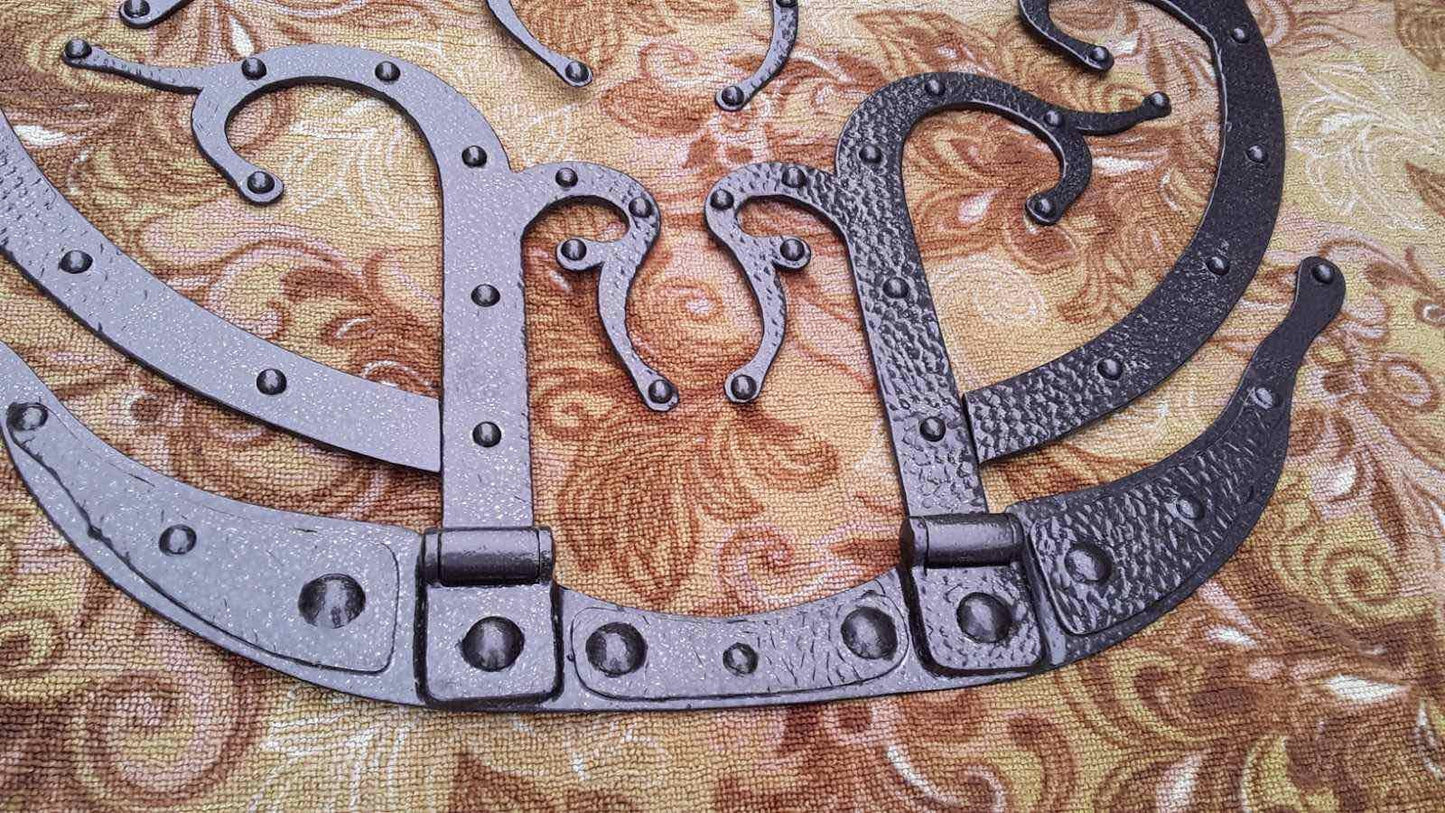 Strap hinges, gnome door, hinge, elf, medieval hinges, door hinges, gate hinges, door hardware, renovation, anniversary, Christmas, birthday