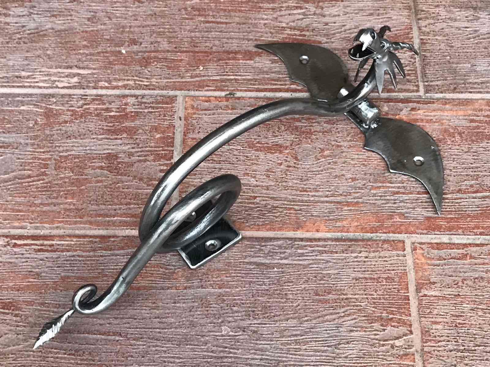 Door knocker, dragon, medieval, door hardware, door decor, door handle, shed, barn, renovation, door pull, iron gift, lock, hinge, Christmas