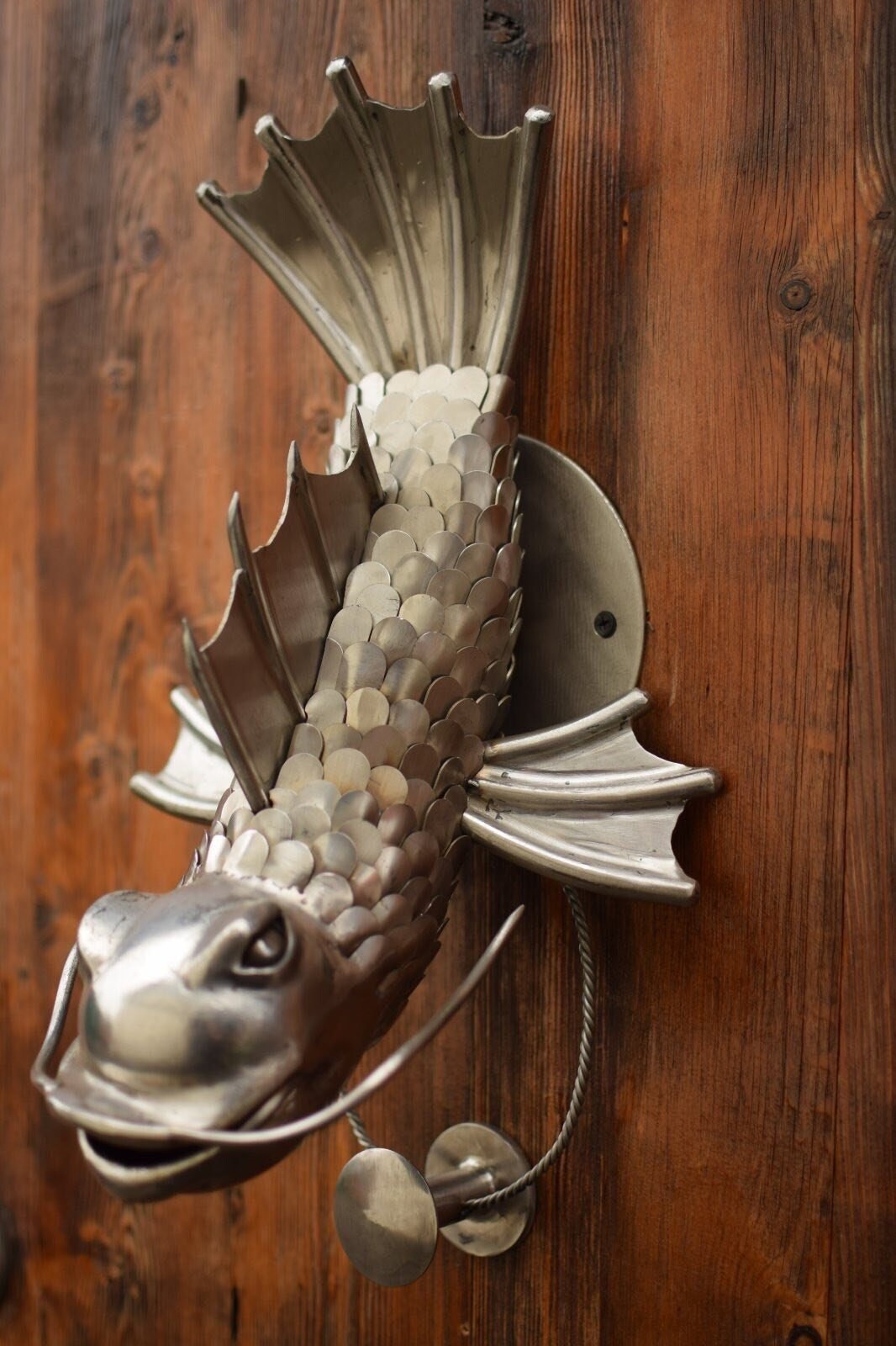 Stainless steel, door knocker, door pull, door ring, door handle, fish, ocean decor, fish lover, 11th anniversary, wedding gift, birthday