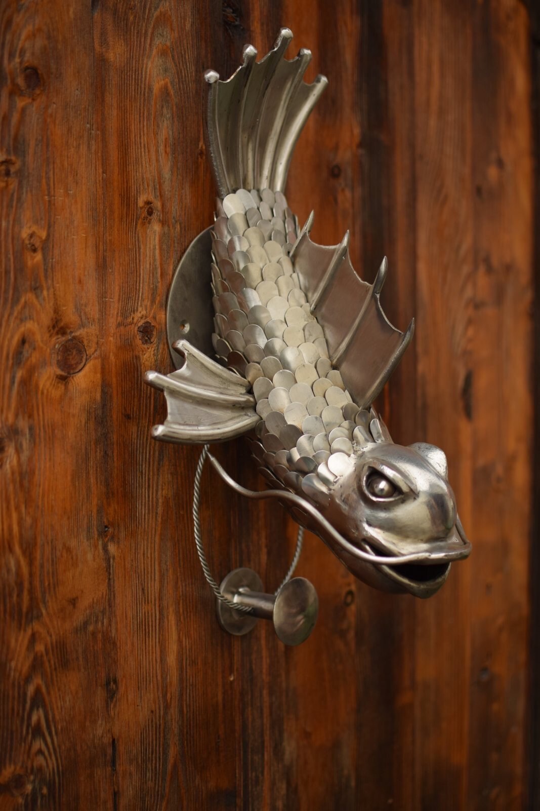 Stainless steel, door knocker, door pull, door ring, door handle, fish, ocean decor, fish lover, 11th anniversary, wedding gift, birthday