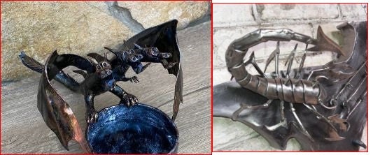Custom listing for Lander: 2 scorpions, 2 three-headed dragons (with a changed tail)