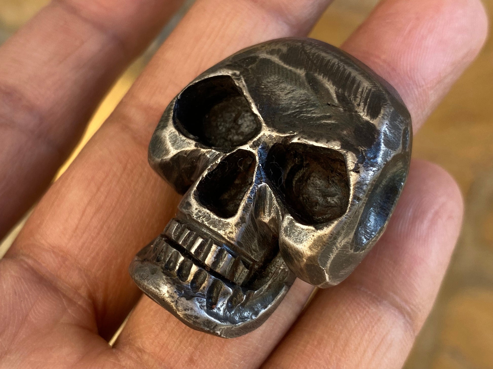 Ring, skull, iron ring, 6th anniversary, Halloween, iron anniversary, steel ring, iron gift, jewelry, ring dish, engagement, anniversary