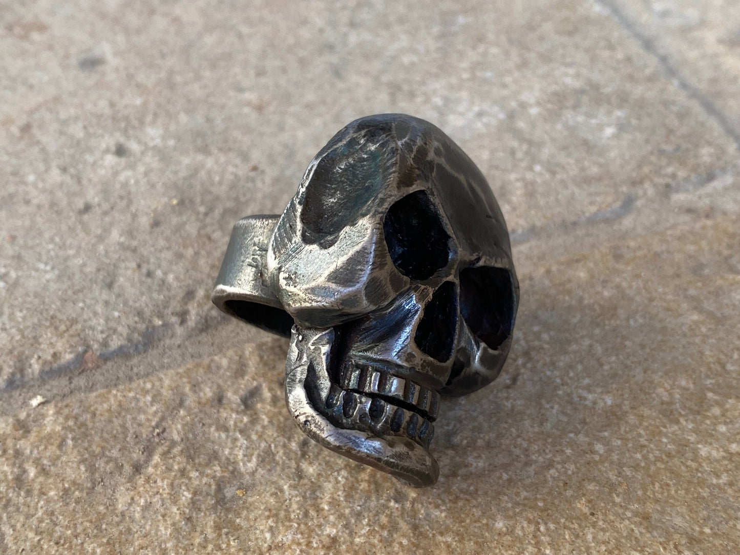 Ring, skull, iron ring, 6th anniversary, Halloween, iron anniversary, steel ring, iron gift, jewelry, ring dish, engagement, anniversary